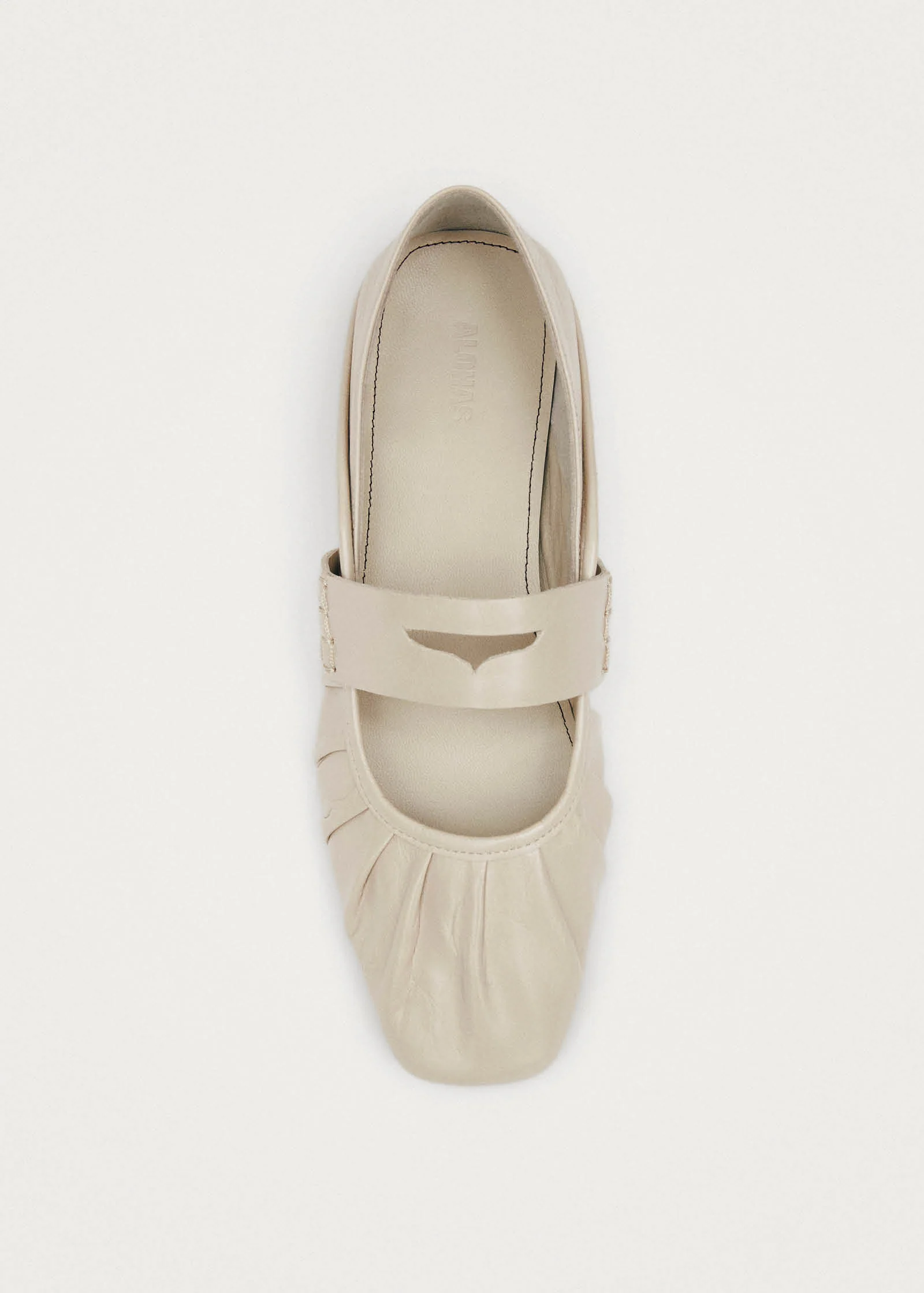 Bargo Cream Leather Ballet Flats