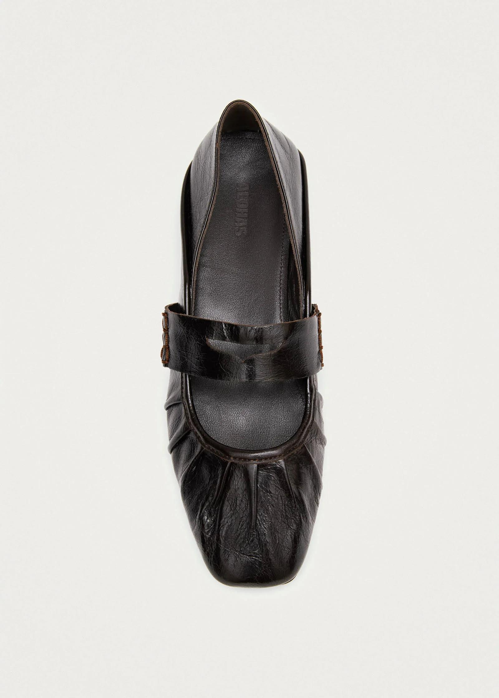 Bargo Brown Leather Ballet Flats