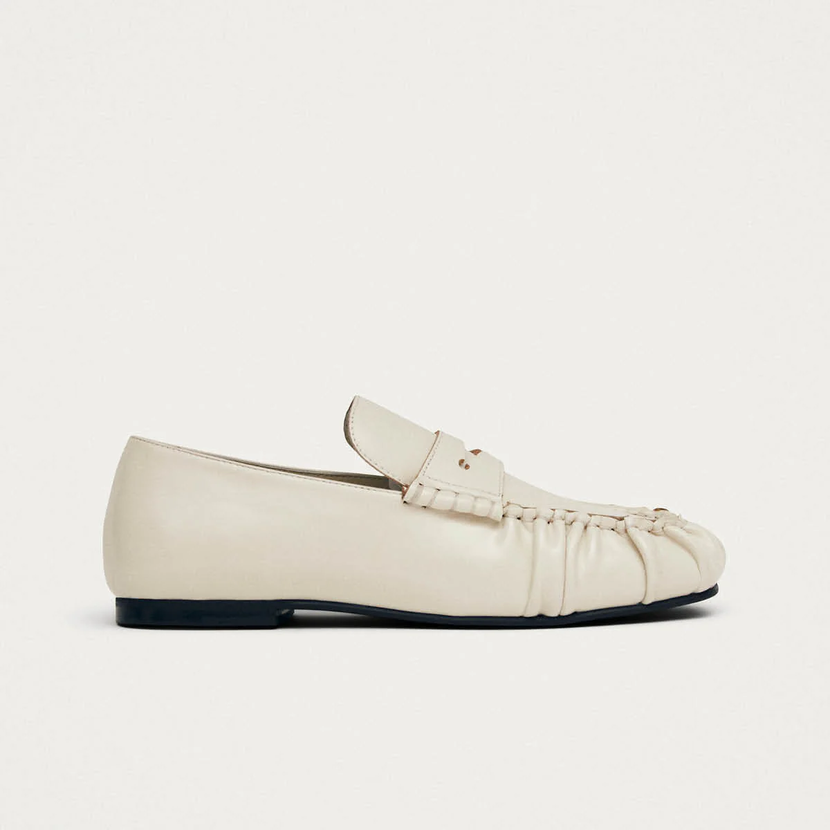 Aven Cream Leather Loafers