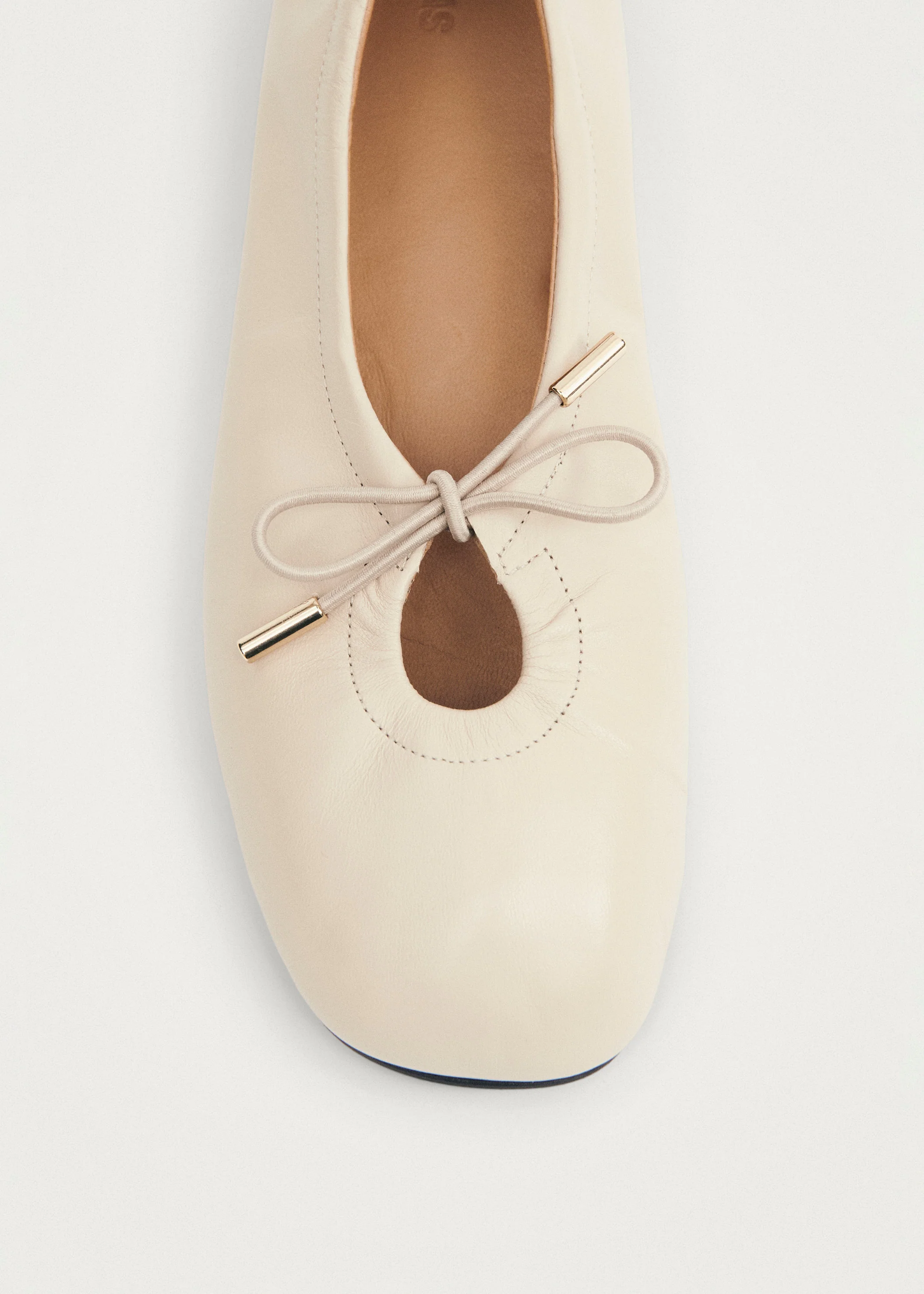 Rosalind Cream Leather Ballet Flats