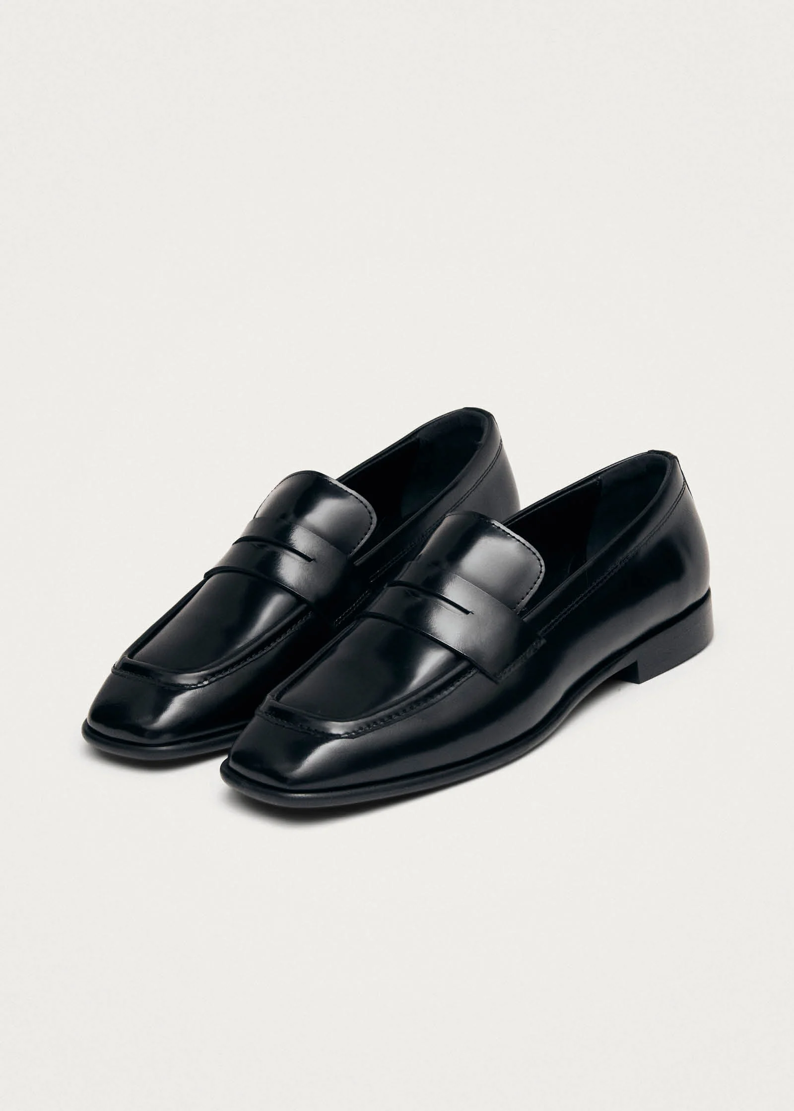 Zaha Black Leather Loafers