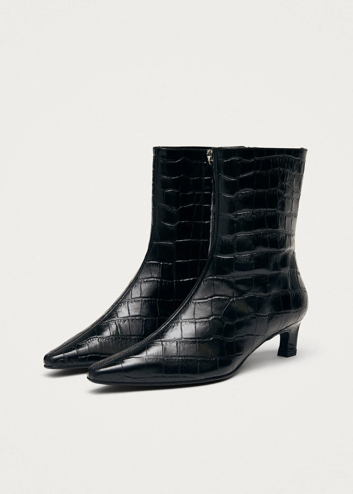 Ambar Alli Black Leather Ankle Boots
