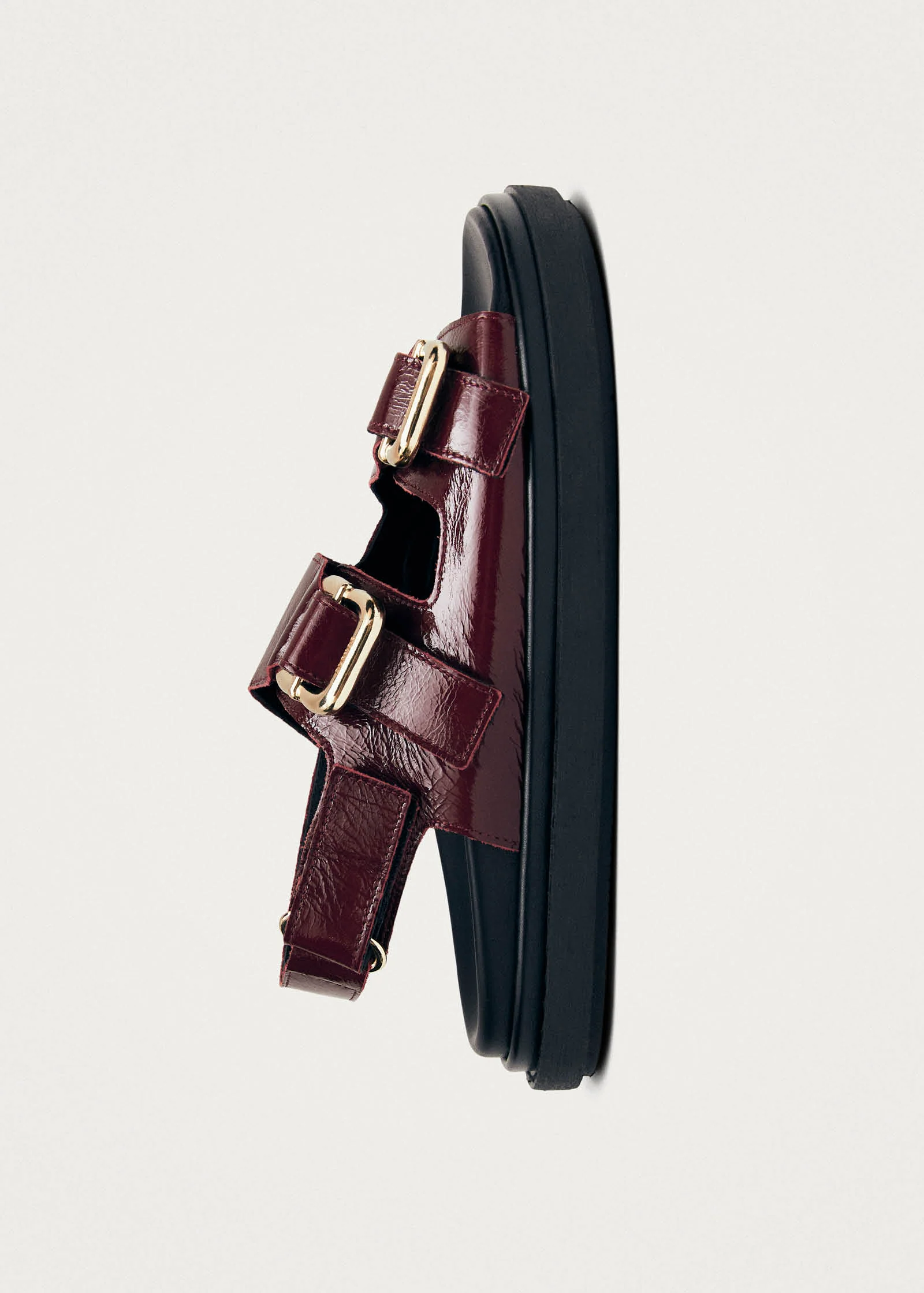 Harper Burgundy Patent Leather Sandals