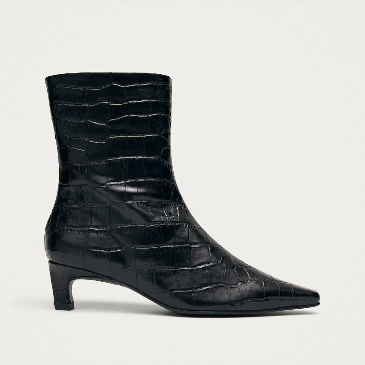 Ambar Alli Black Leather Ankle Boots