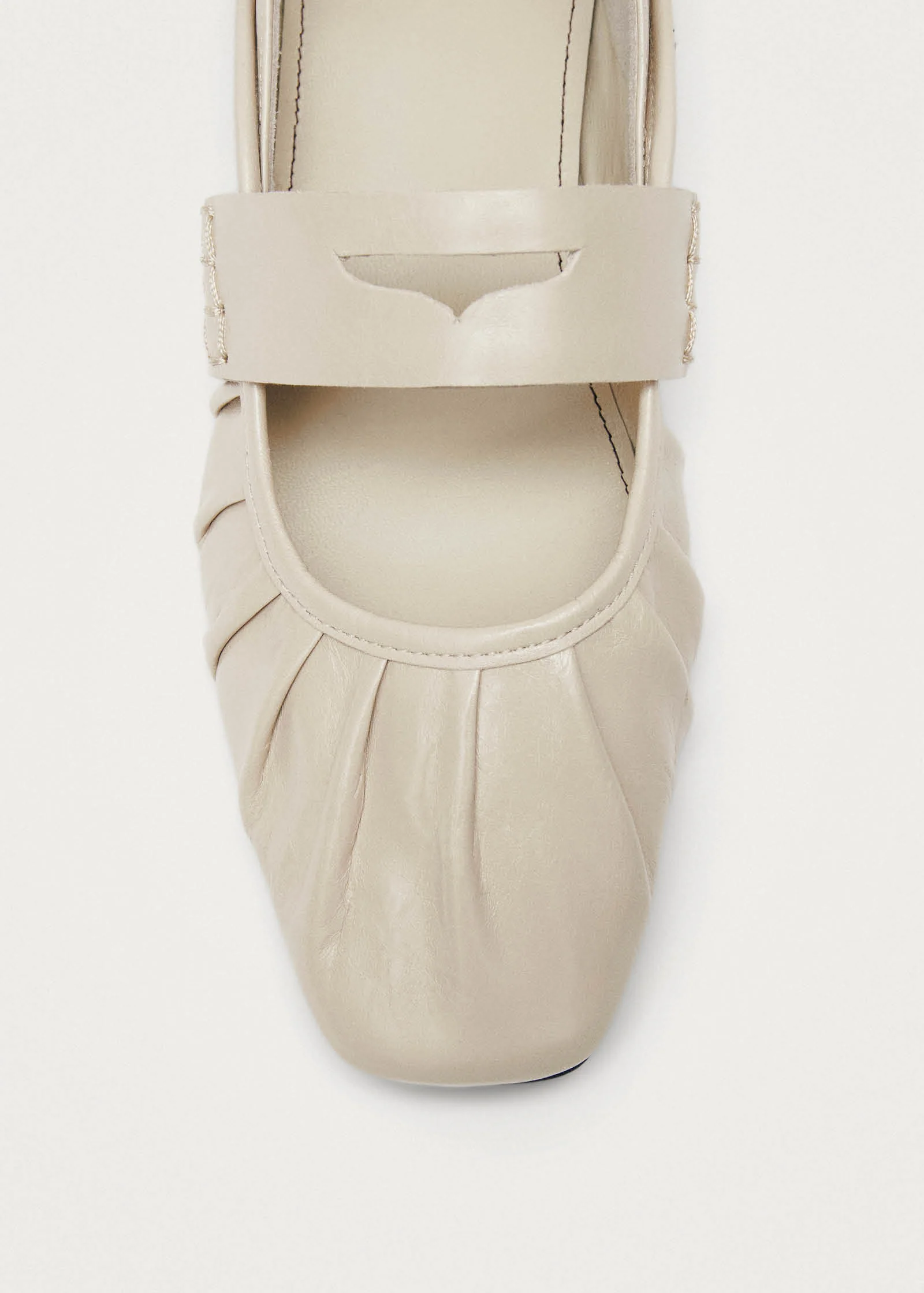 Bargo Cream Leather Ballet Flats