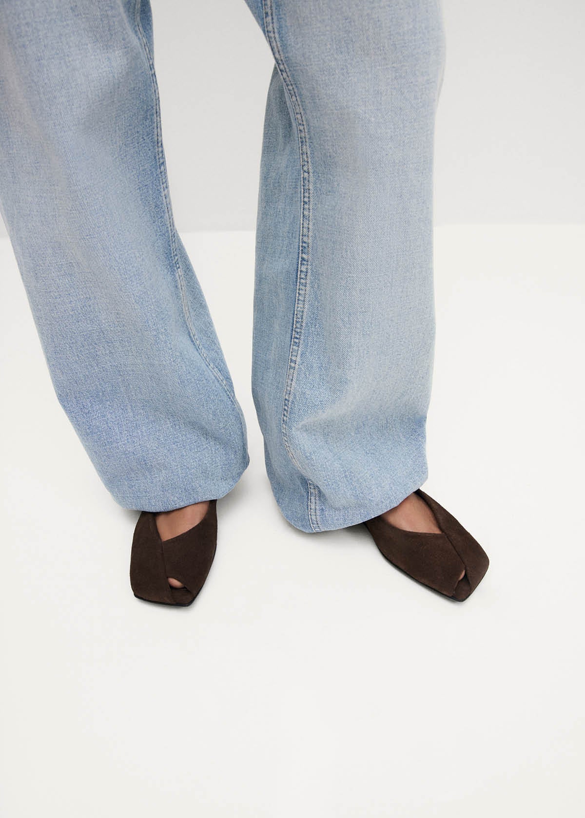 Katia Suede Brown Leather Ballet Flats