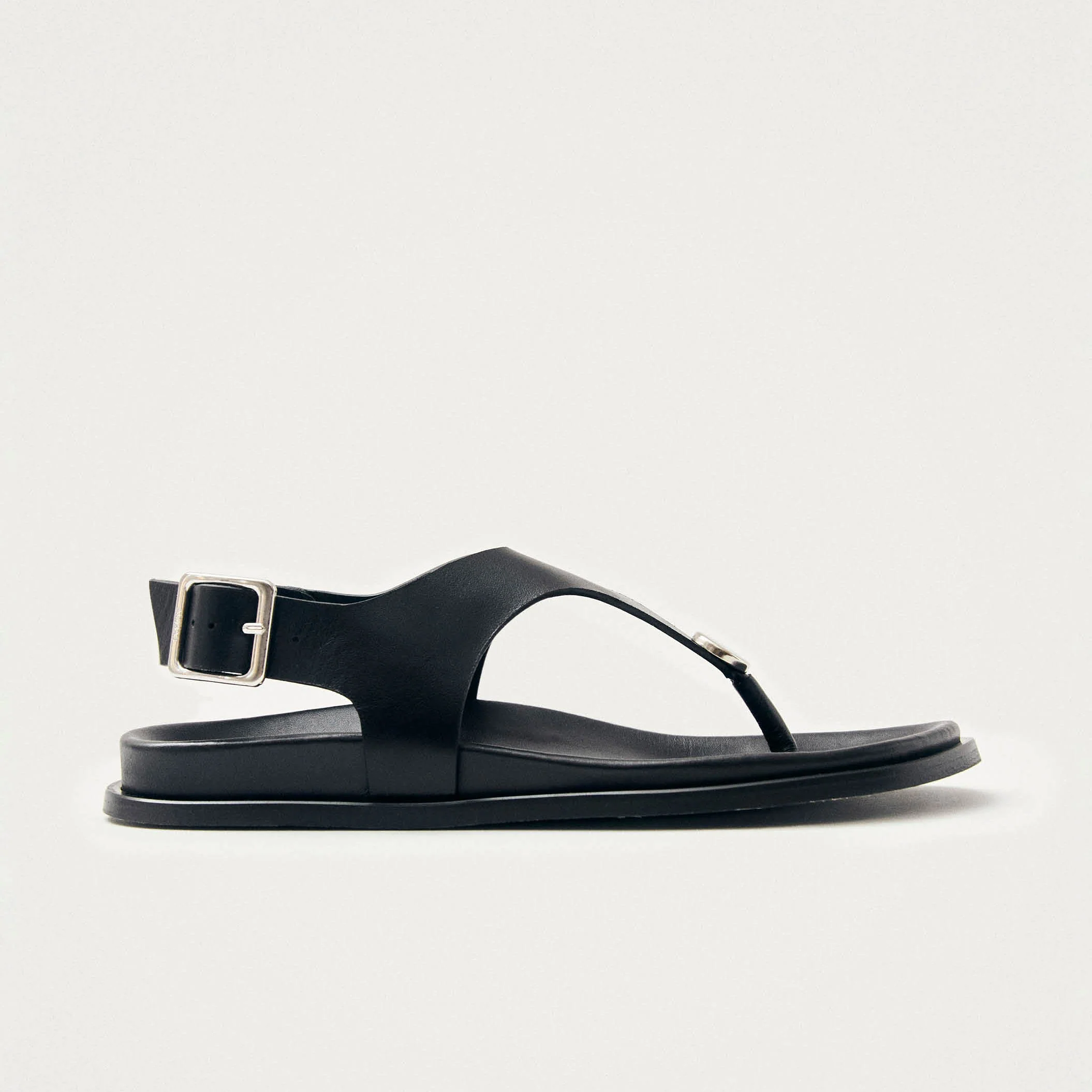 Harbor Black Leather Sandals
