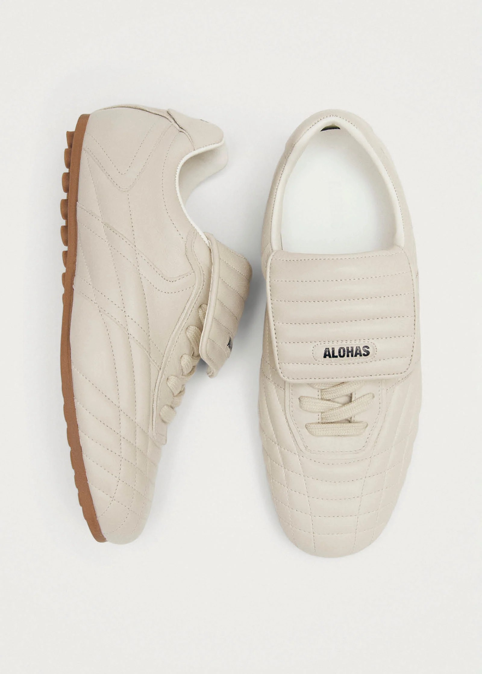 Tb.99 Cream Leather Sneakers