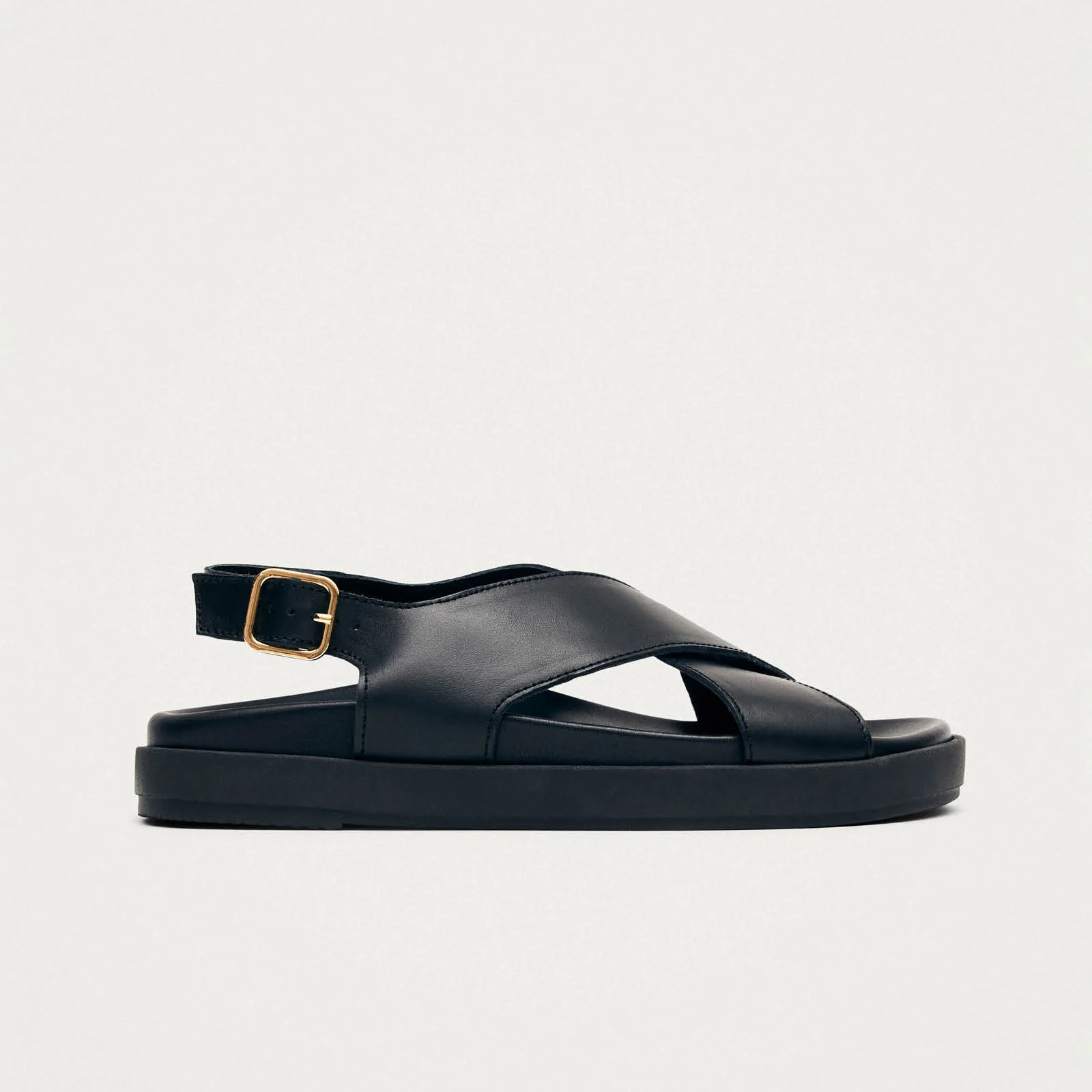 Nico Black Leather Sandals