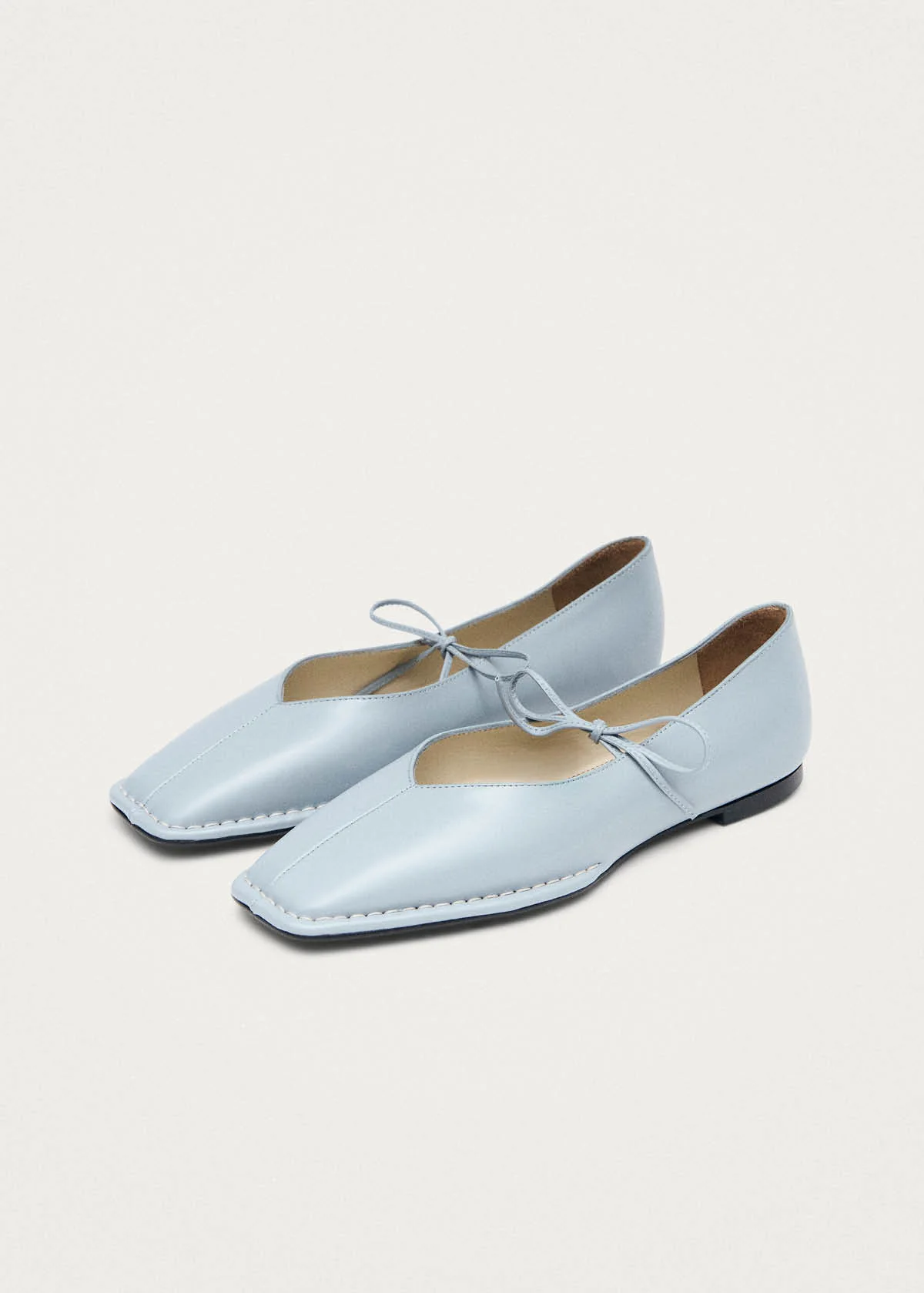 Sway Blue Leather Ballet Flats