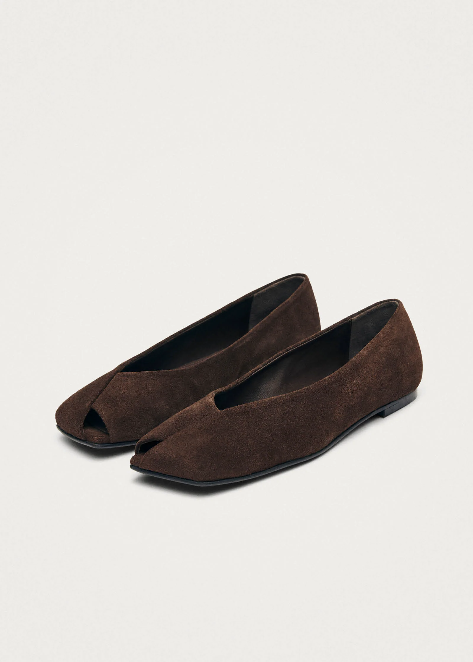 Katia Suede Brown Leather Ballet Flats