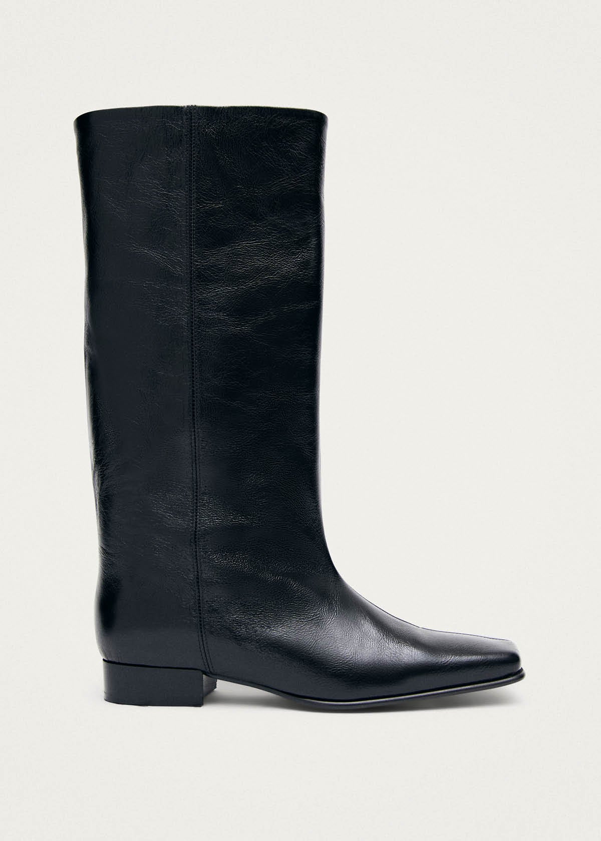 Thalina Rift Black Leather Boots