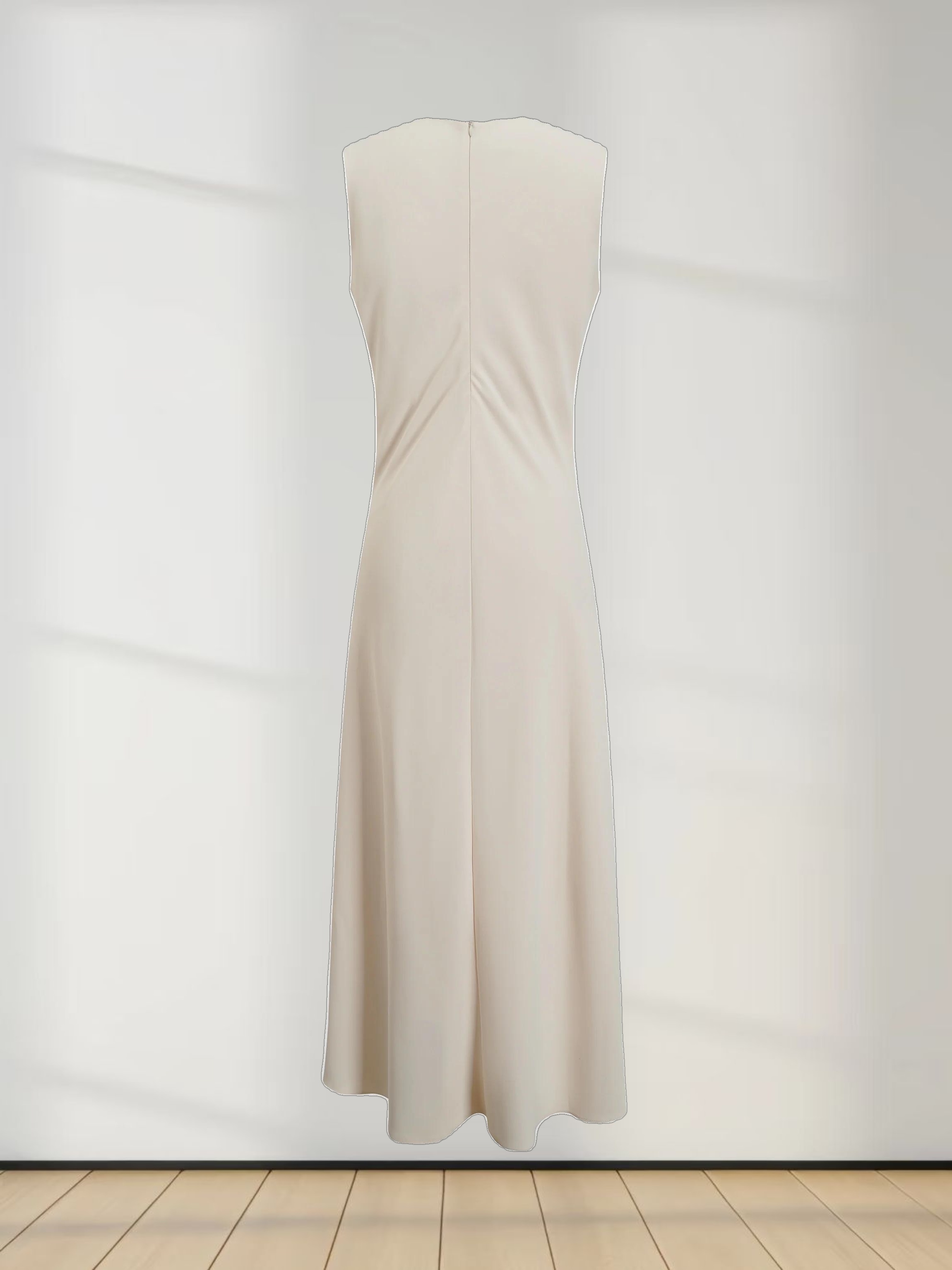 Crepe Slip Dress-Ivory