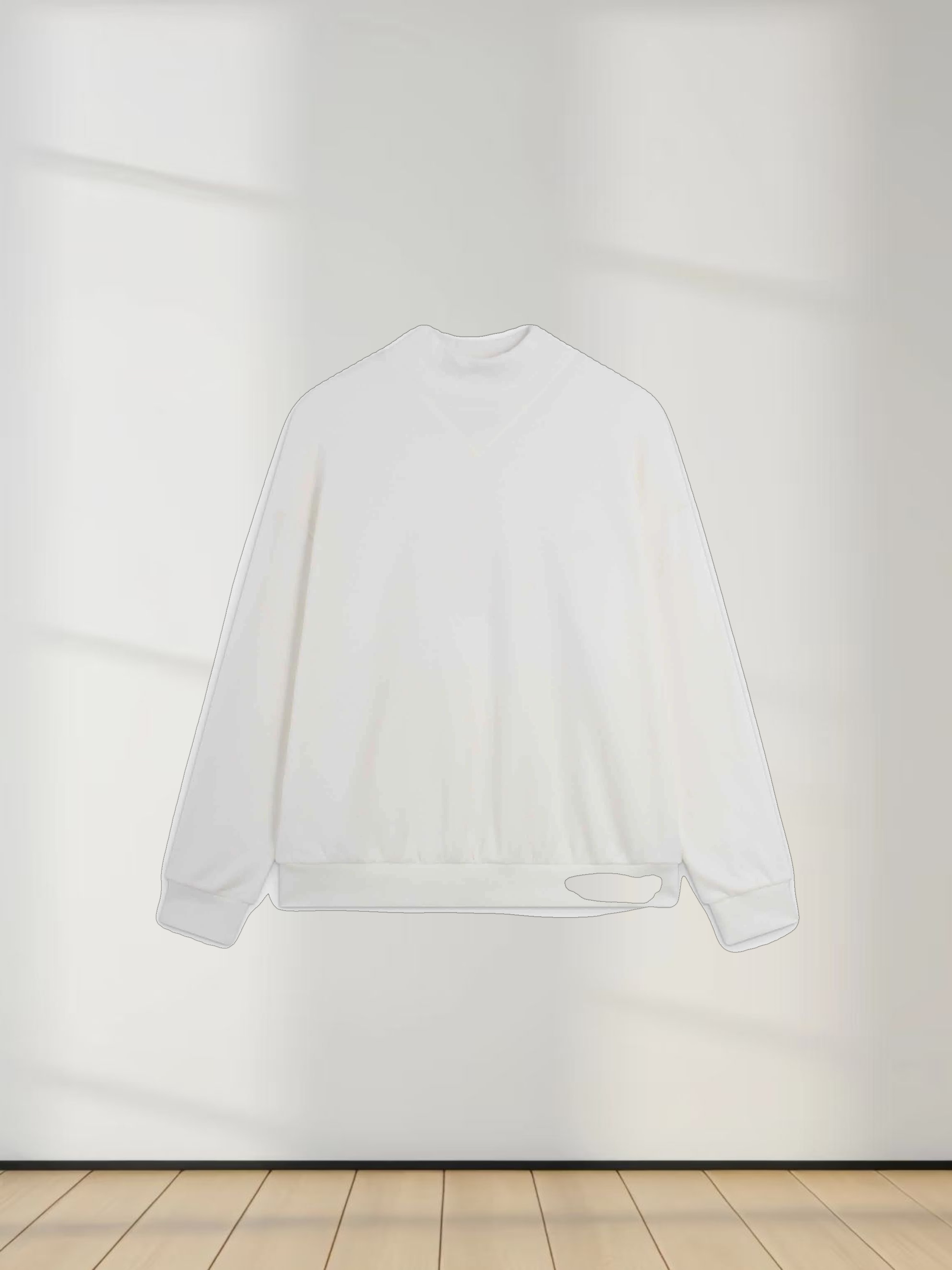 High Neck Sweatshirt-Cream