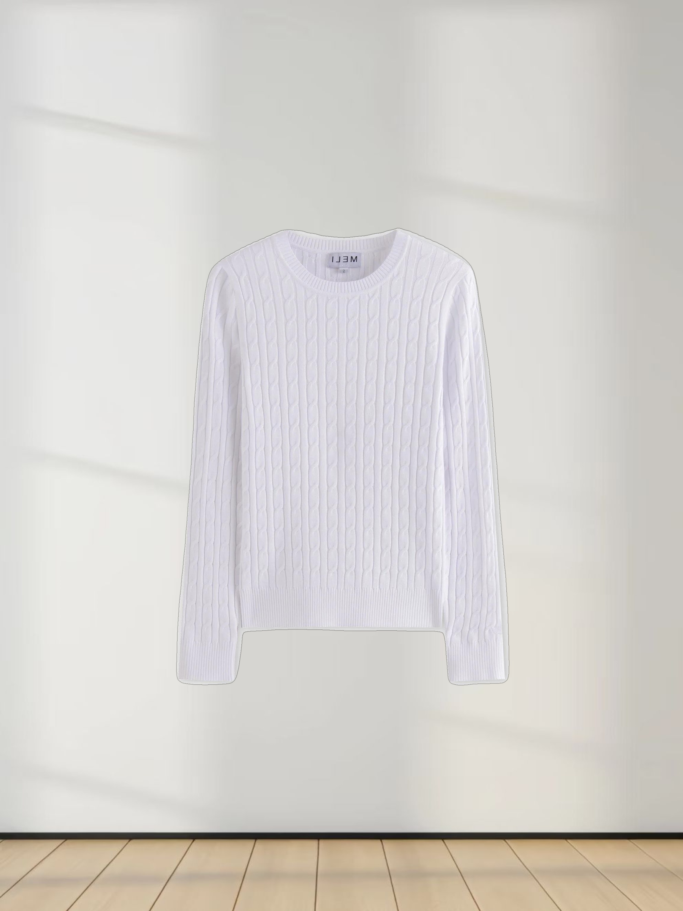 Knit Cable Sweater-White