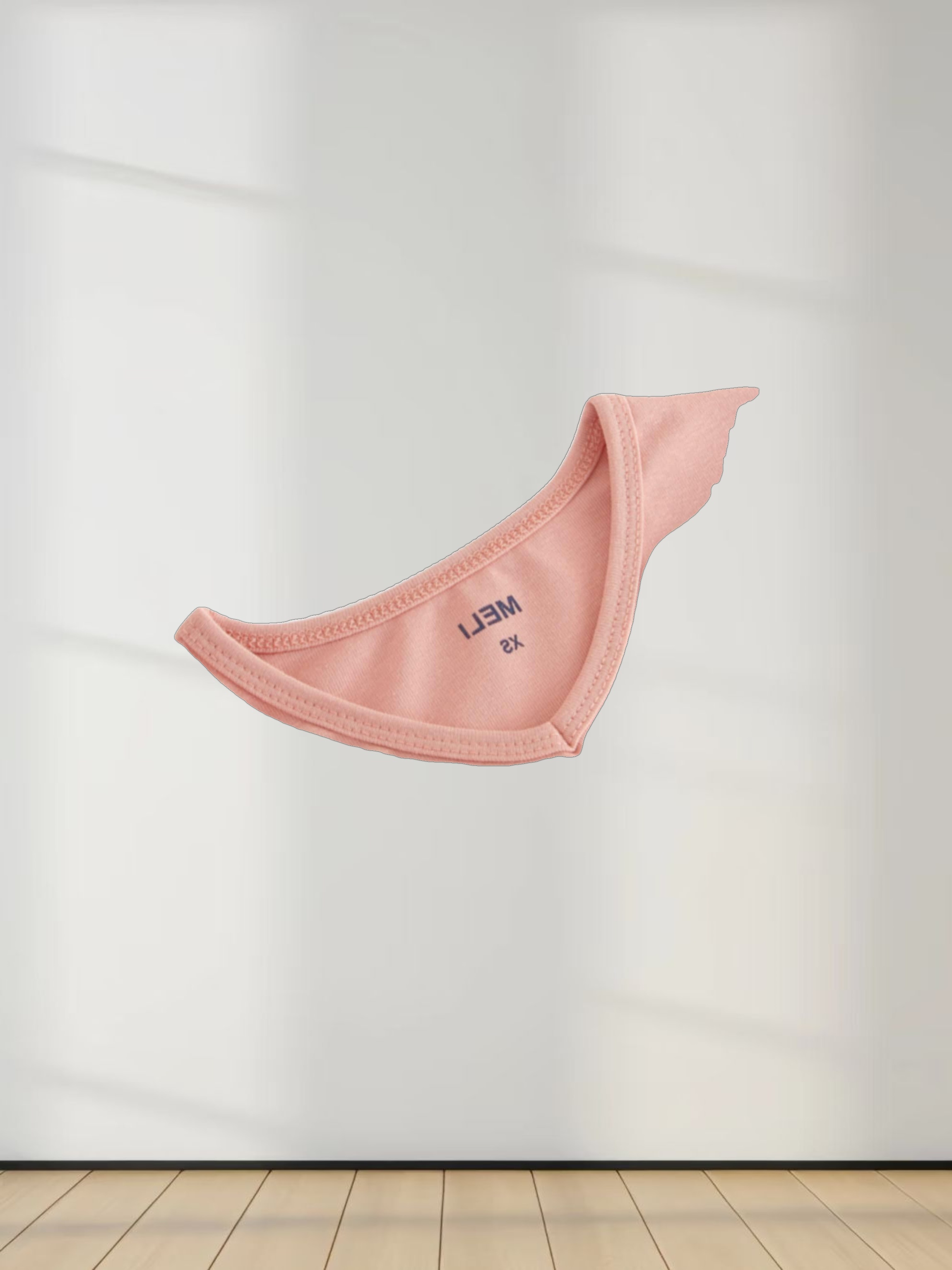 BASIC HIGH V TEE 3Q-PEACH