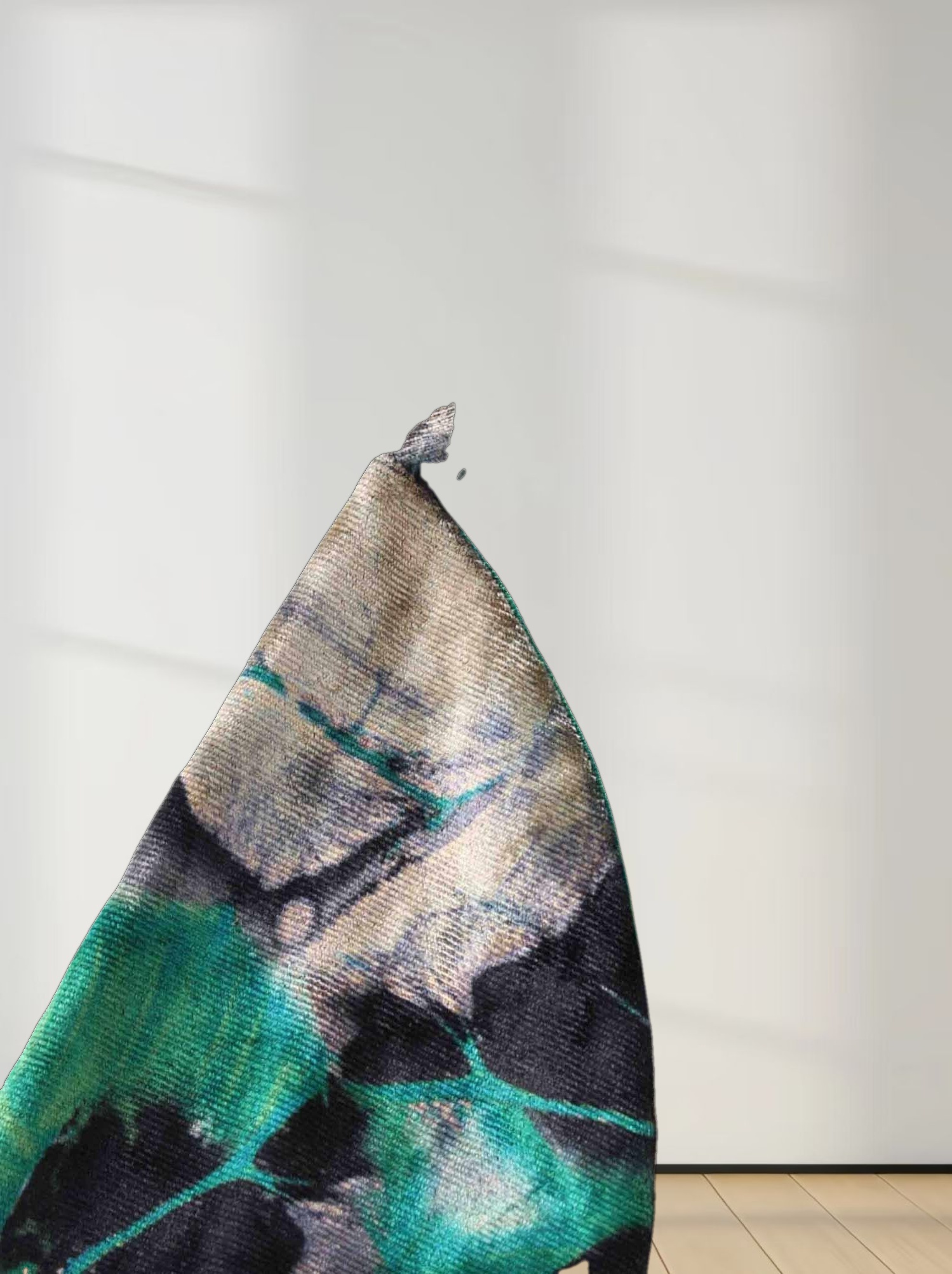 Velour Printed Turtleneck-Green Floral