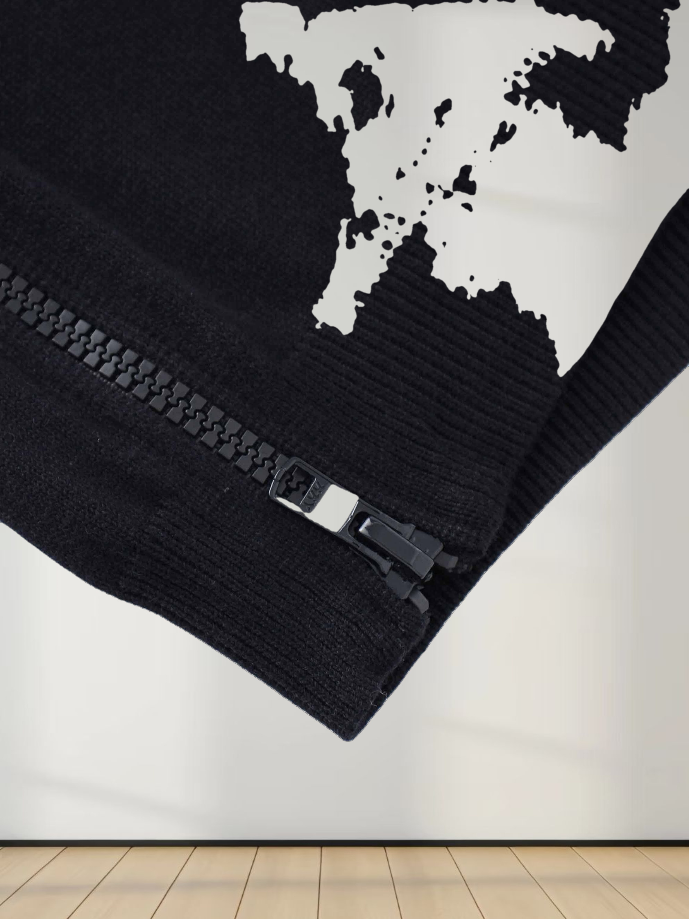 Side Zipper Sweater-Black