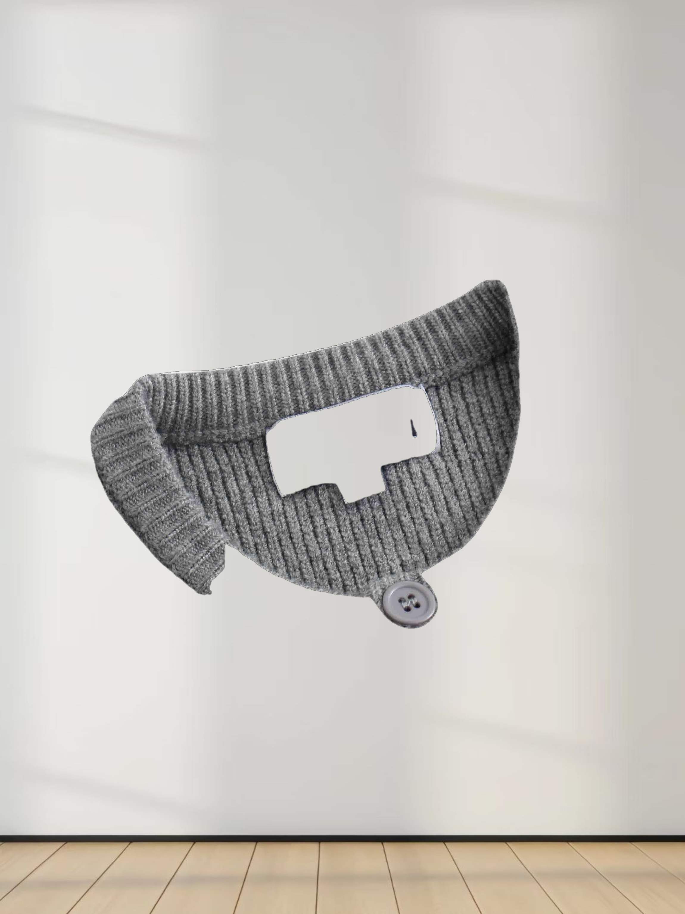 Textured Crew Cardigan-Grey