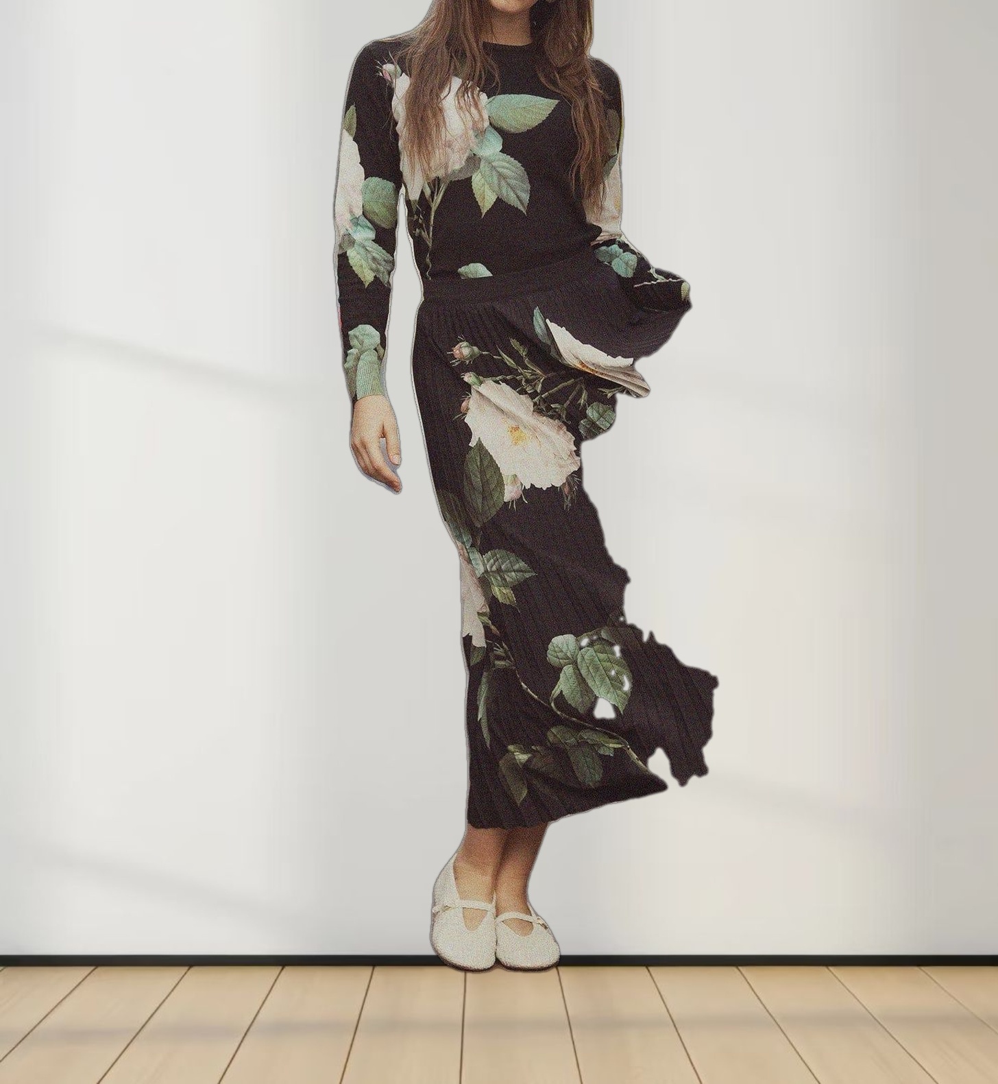 Printed Sweater-Oversized Floral