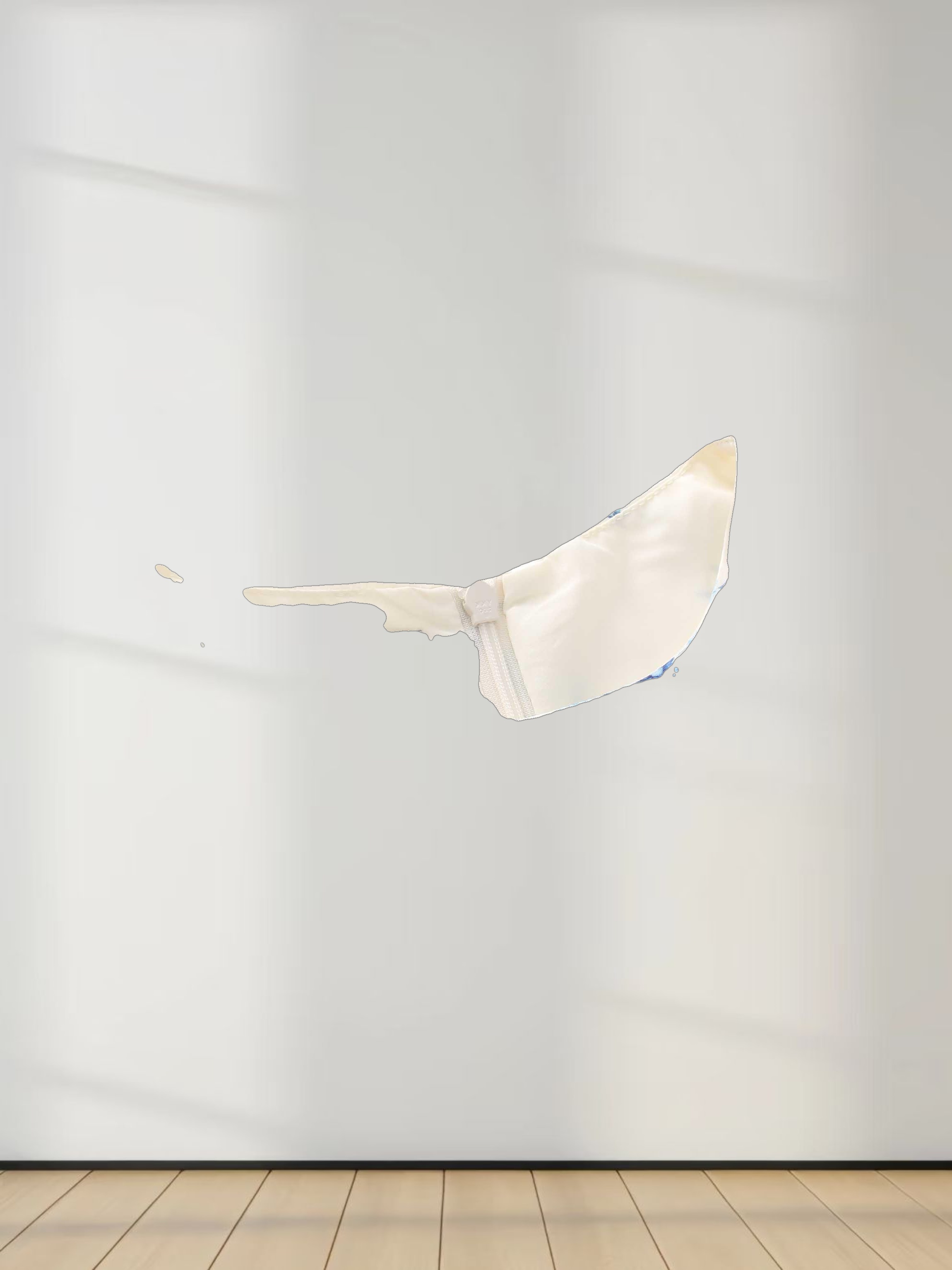 Sleeveless Crew Neck Dress-Blue Flower