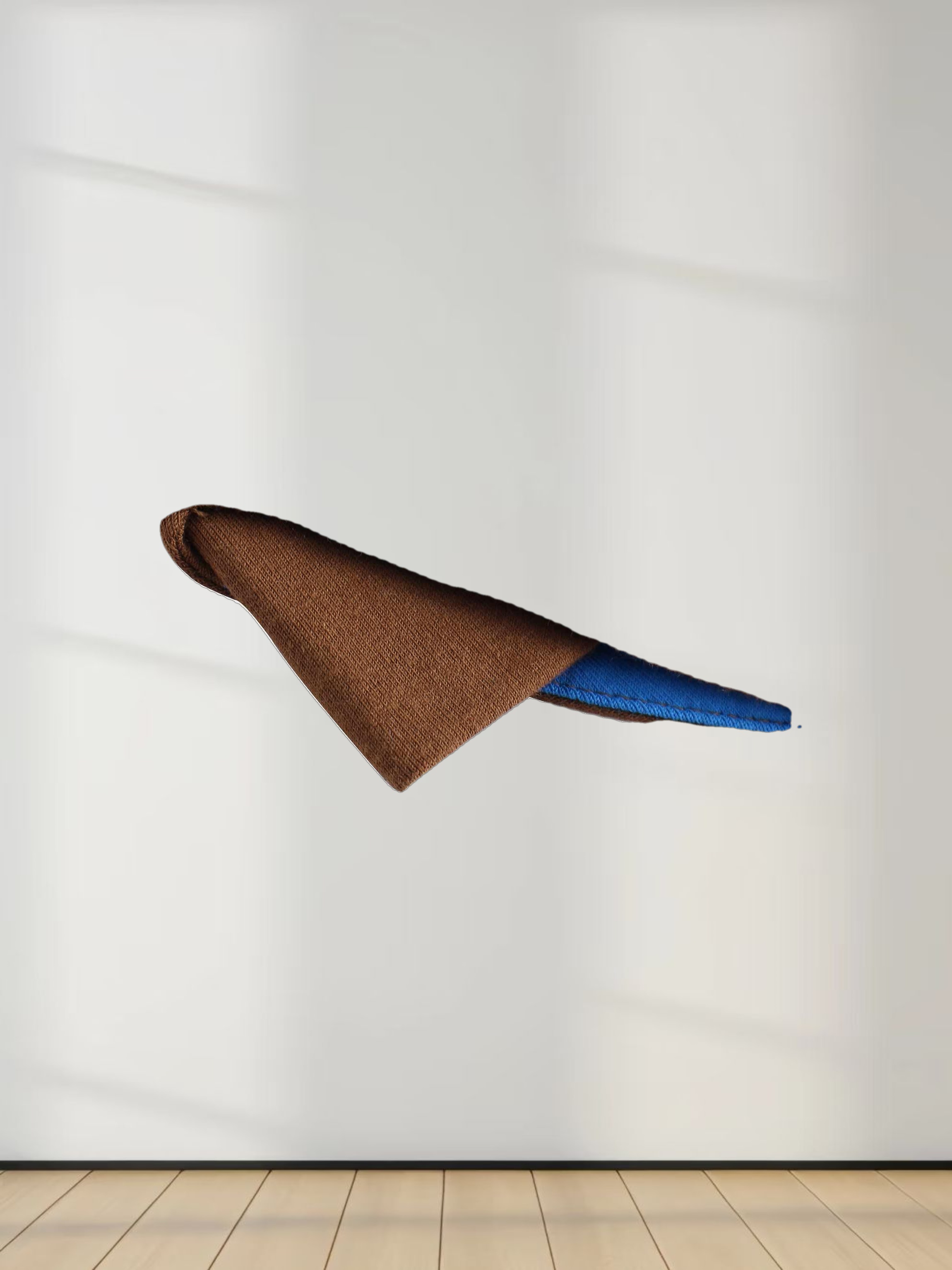 Oversized Rounded Hem T-Shirt-Brown/Cobalt