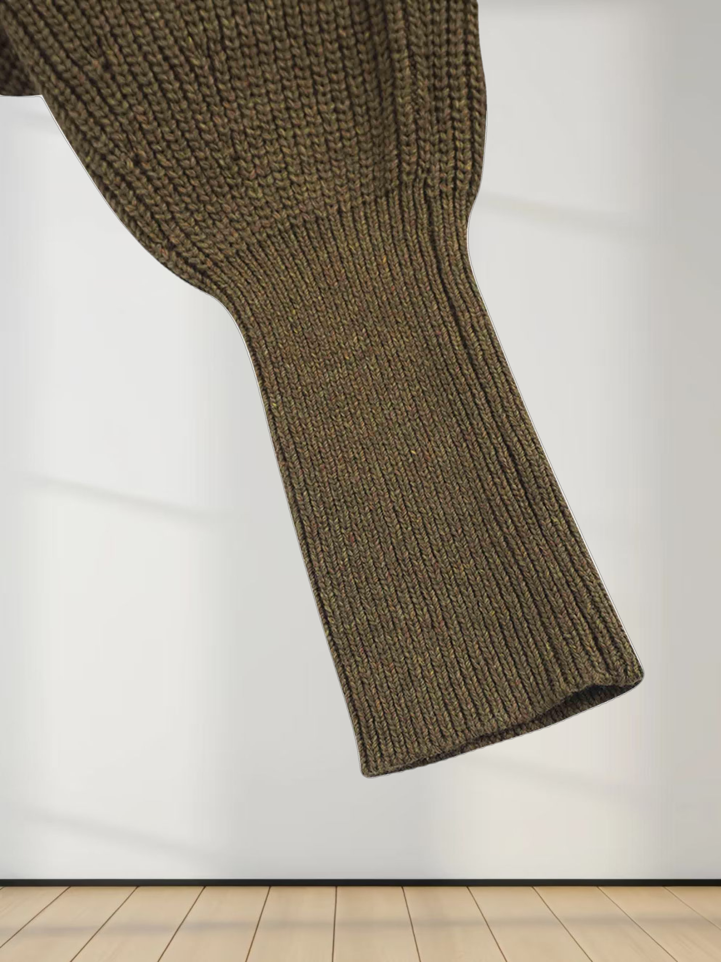 Puff Sleeve Sweater-Olive