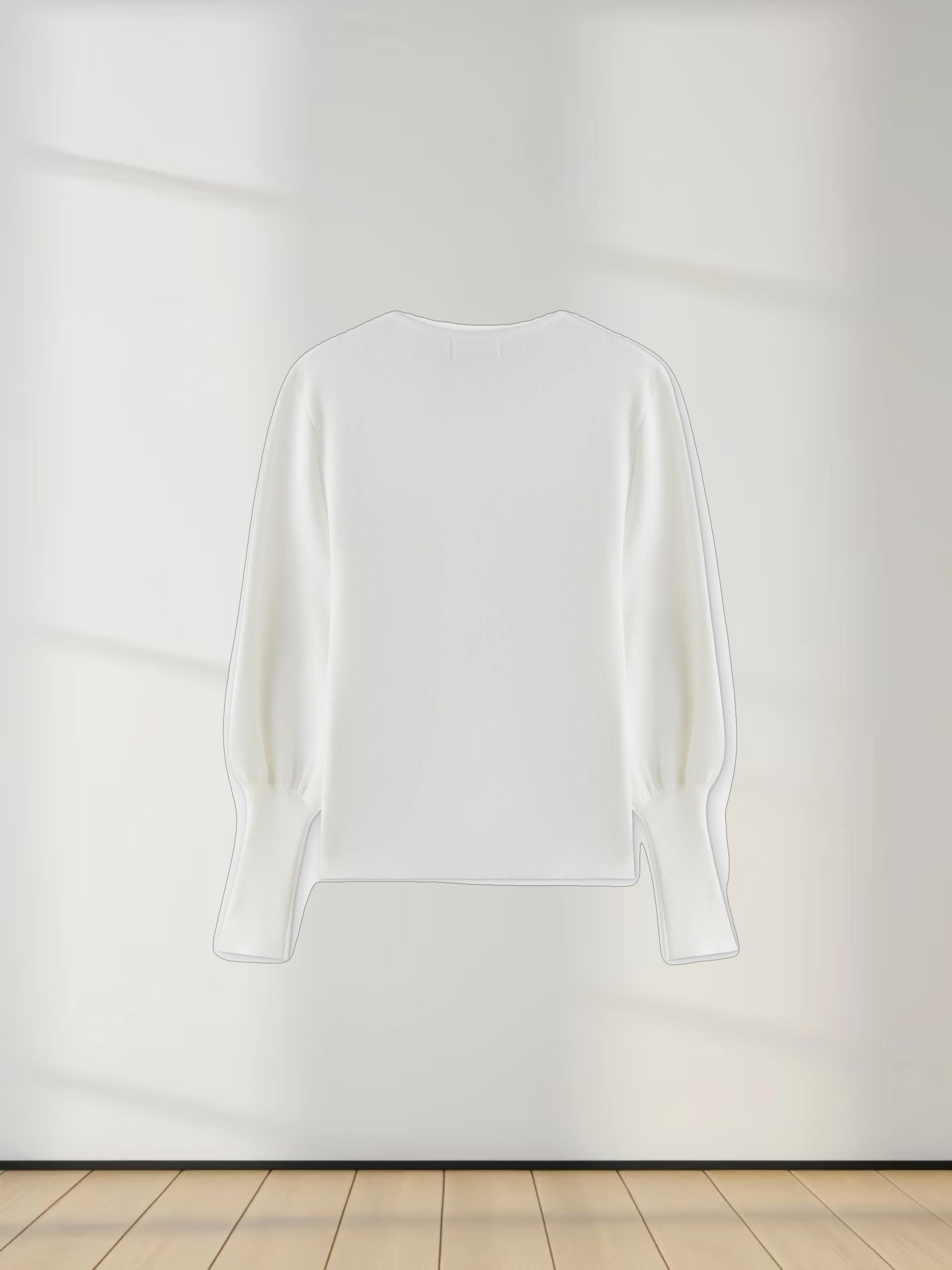 High Cuff Sweater-Cream