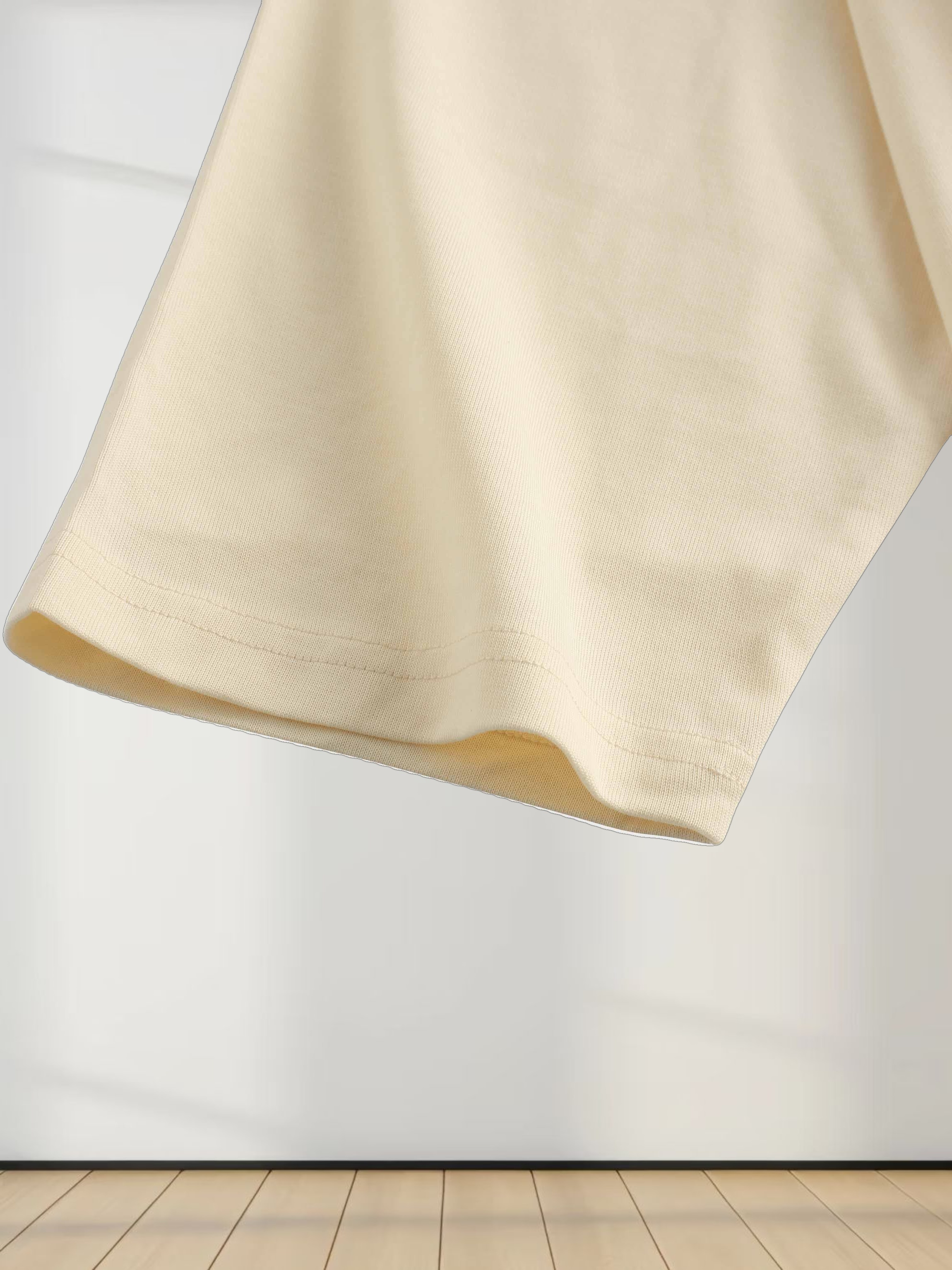 Oversized Boxy 3Q Sleeve Tee-Cream