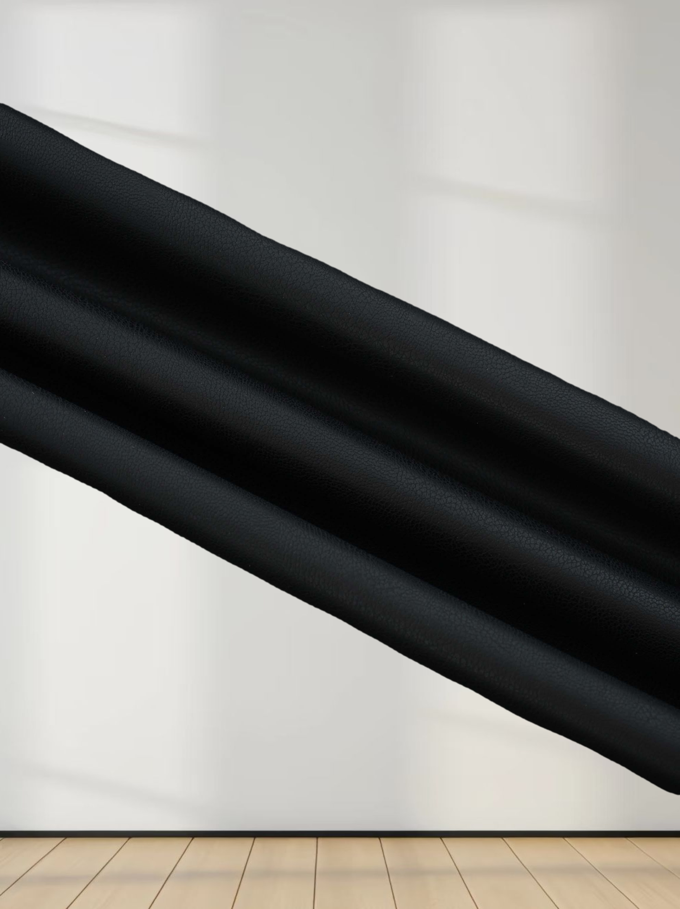 Drop Waist Leather Skirt-Black