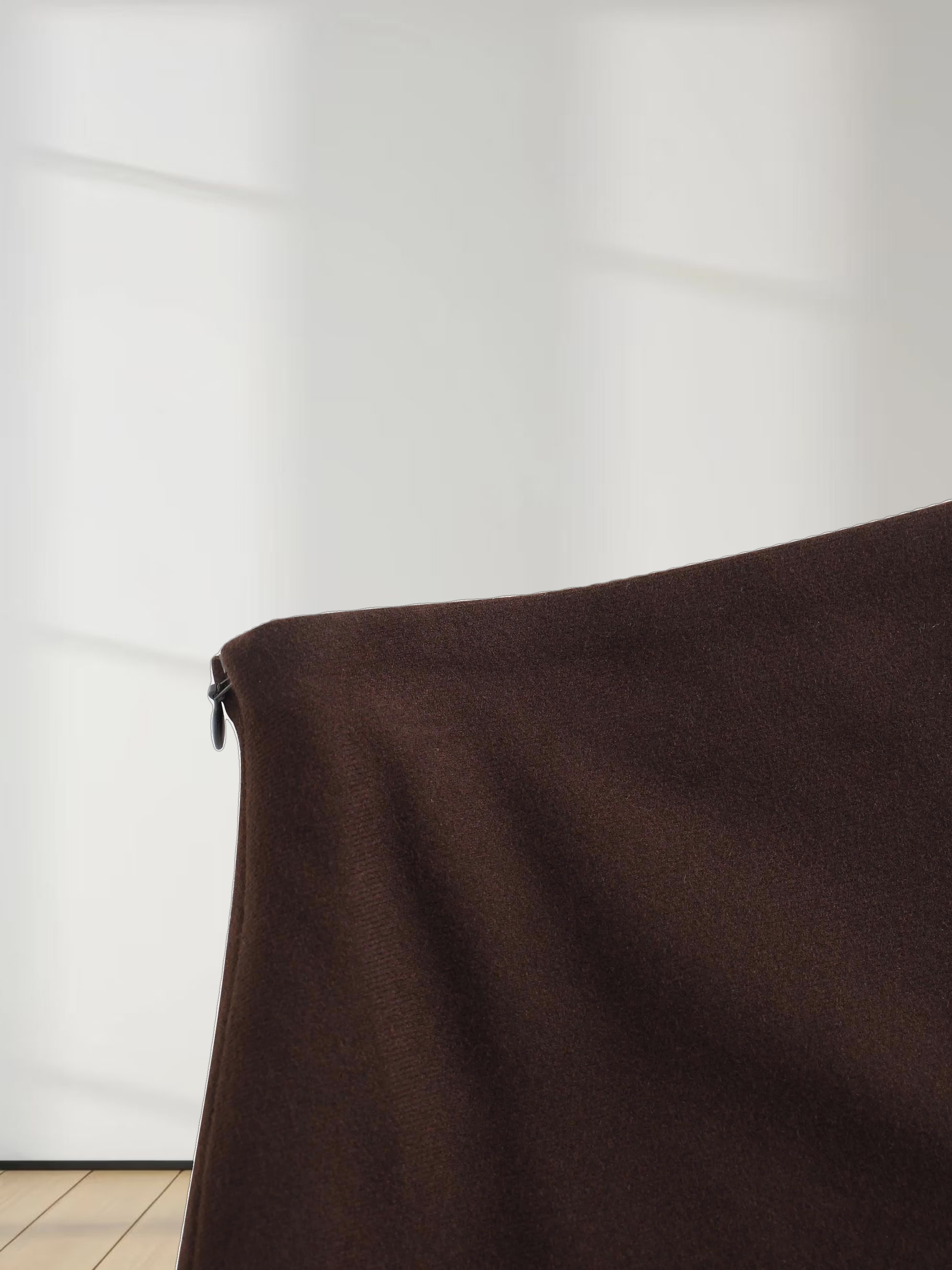 Basic A-Line Seamed Maxi Skirt-Brown