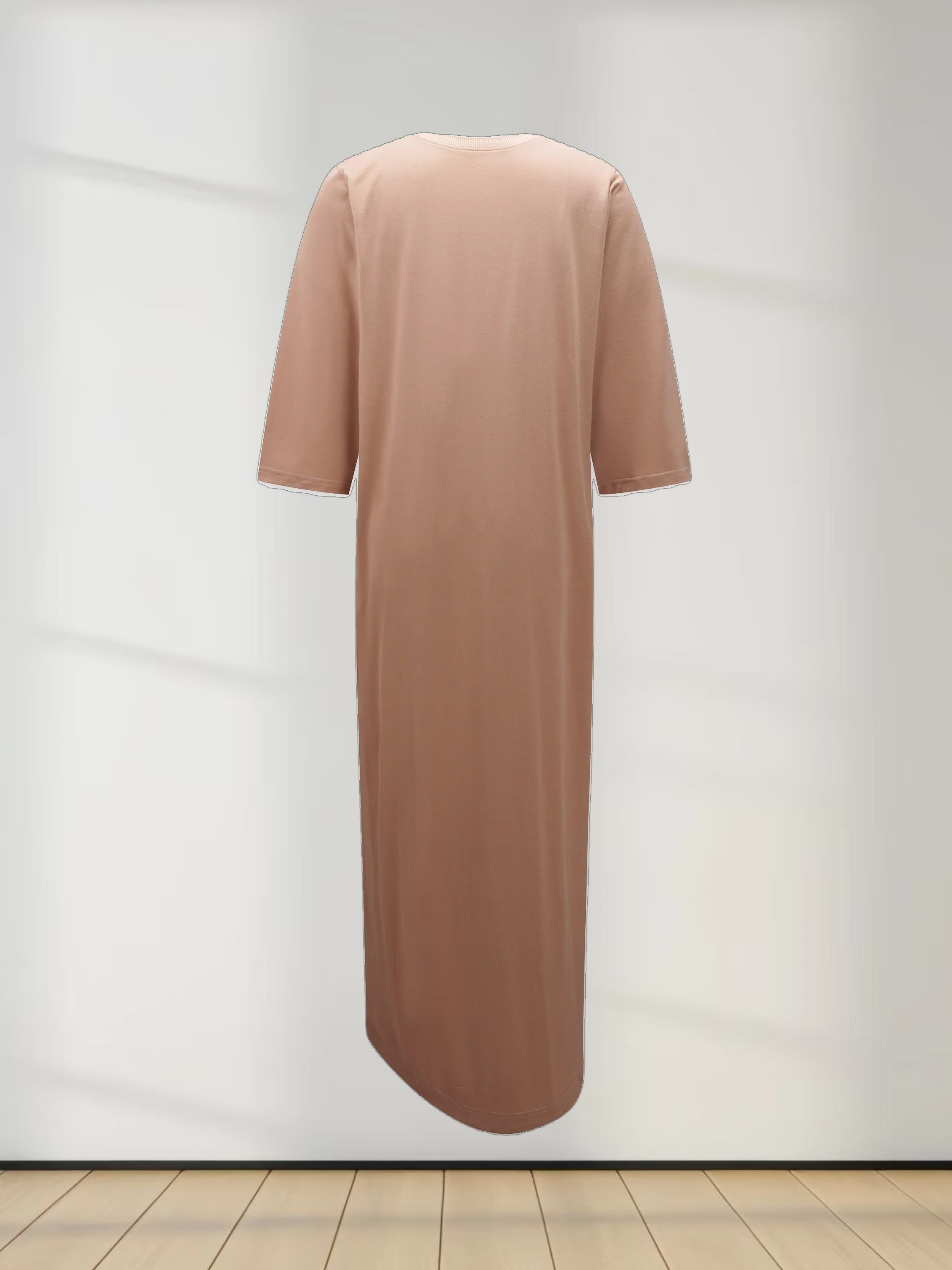 T-Shirt Maxi Dress-Tan