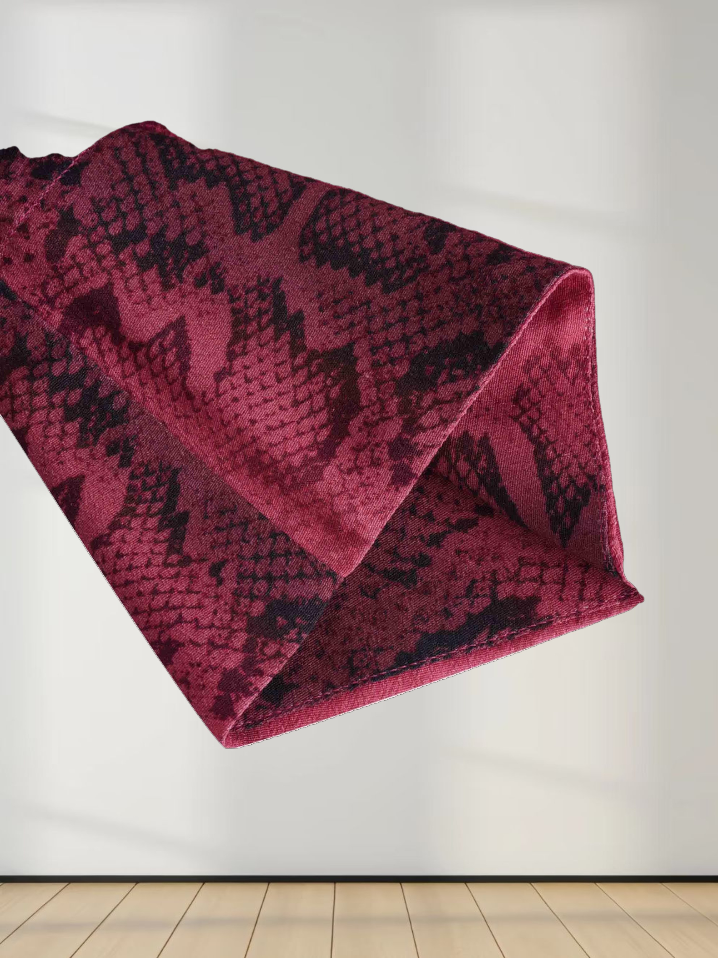 High Waisted Shirtdress-Burgundy Reptile