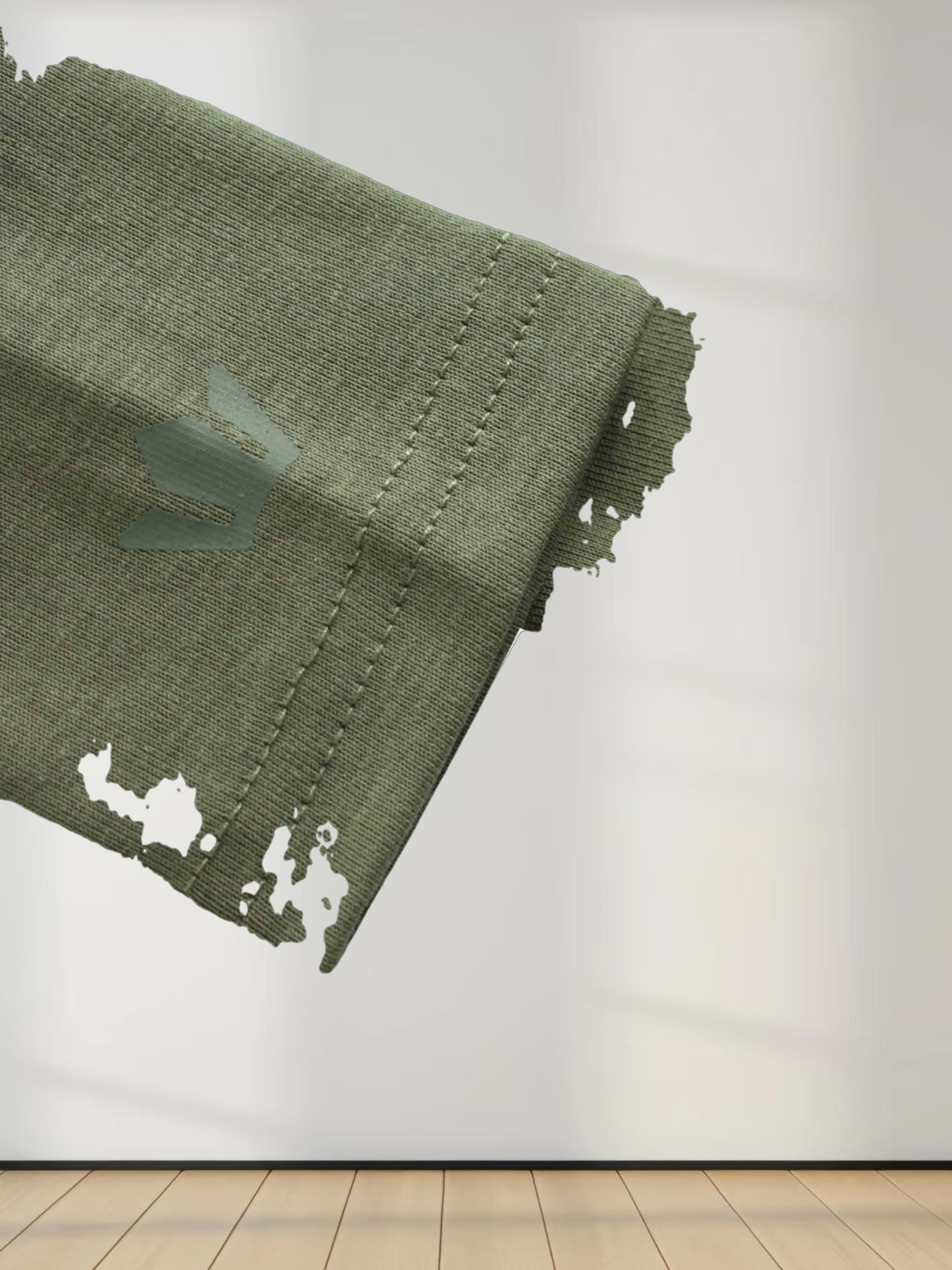 Basic High V Tee Long Sleeve-Army Green