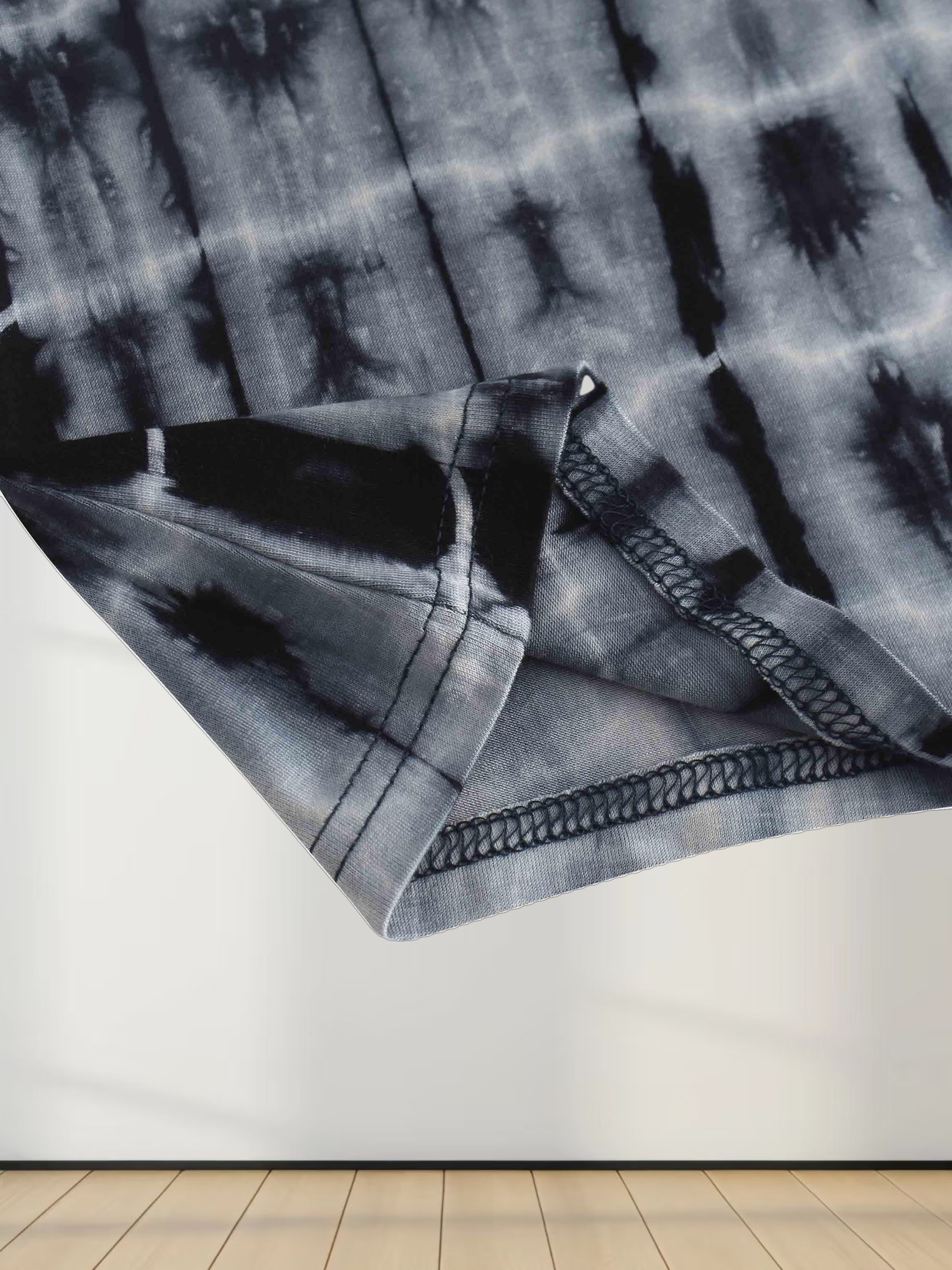 Tie Dye Crew Neck T-Shirt-Blue