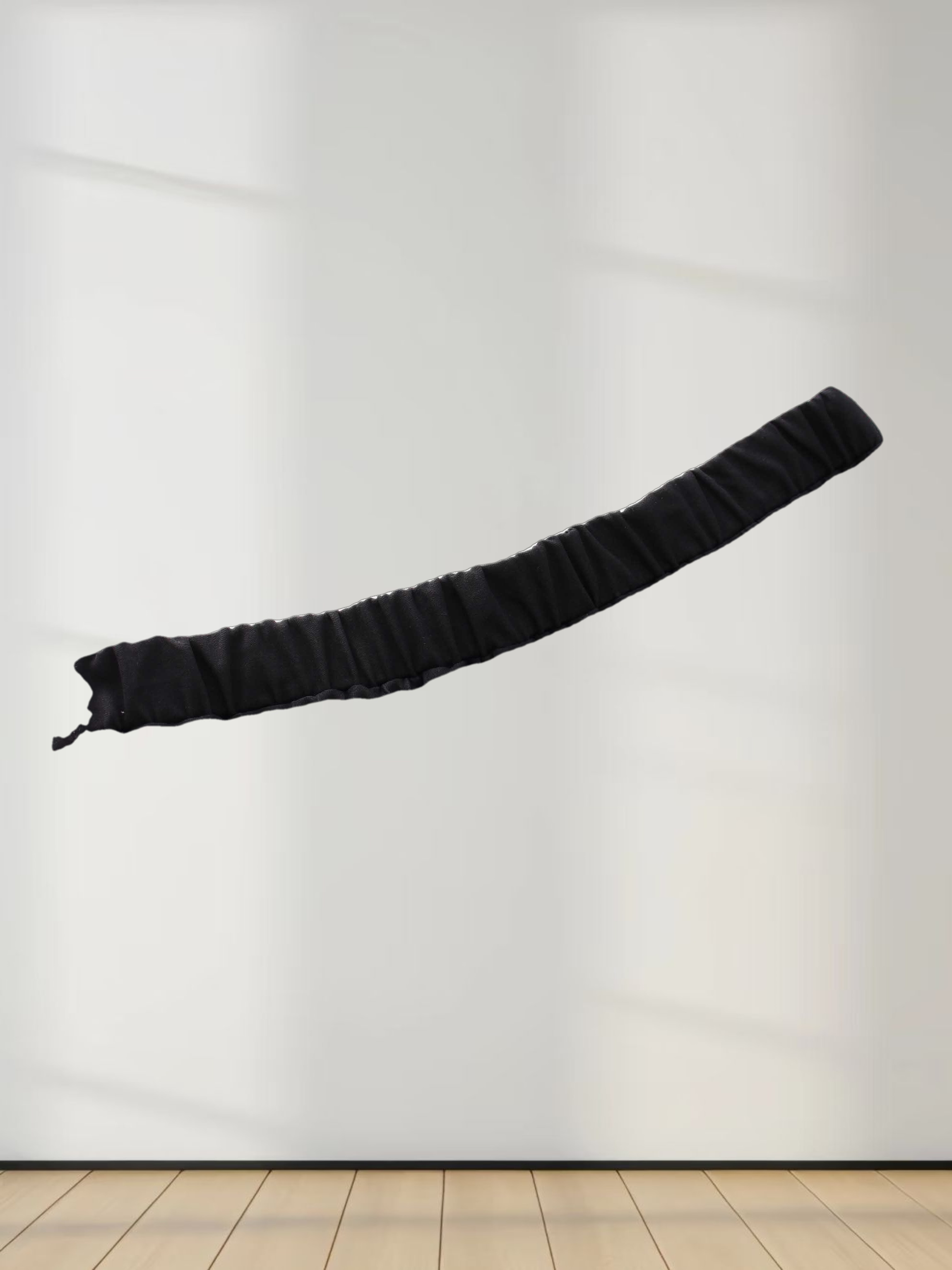 Denim Pleated Skirt-Black