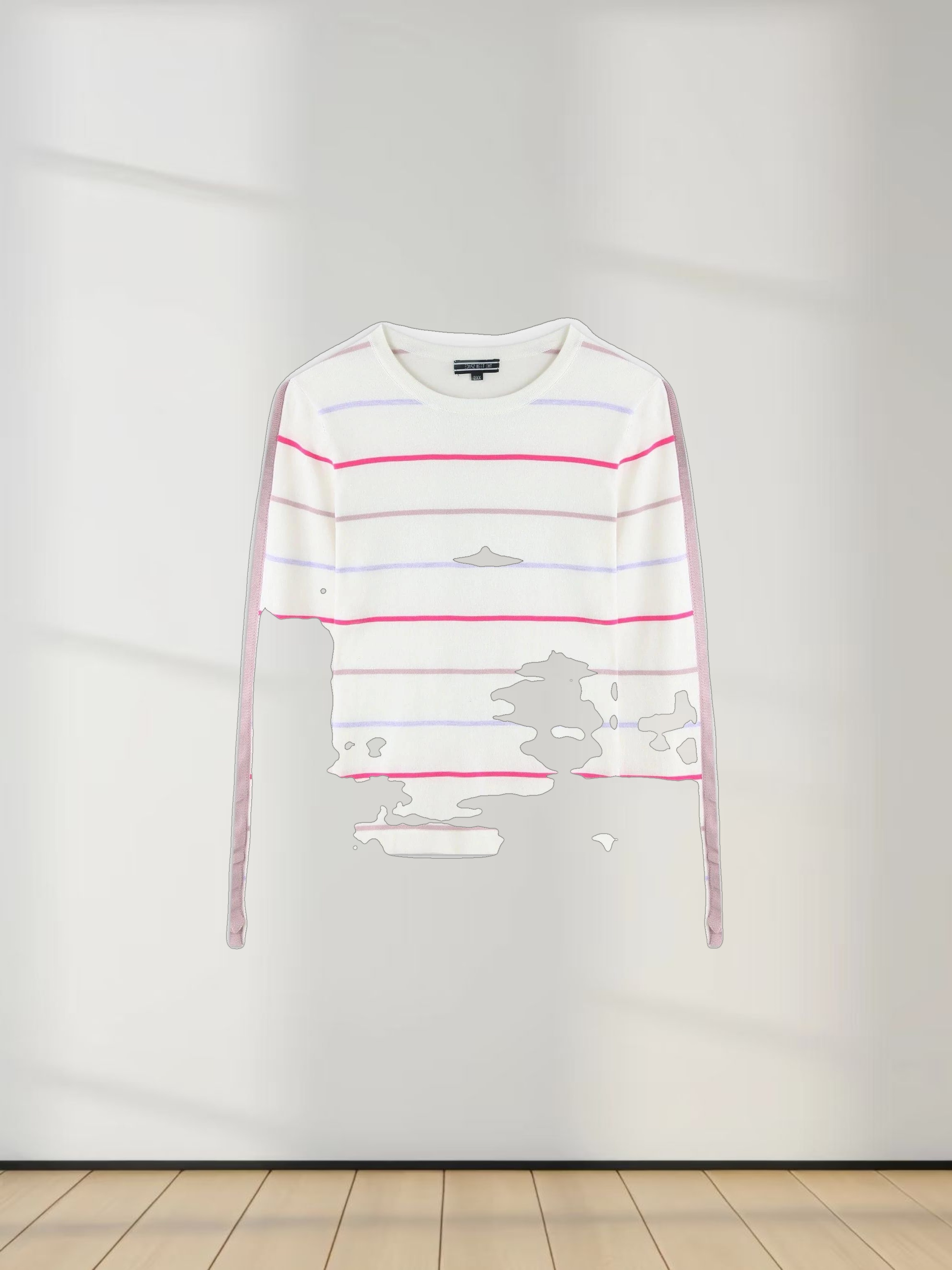 Ruffle Sleeve Sweater-Pink/Purple