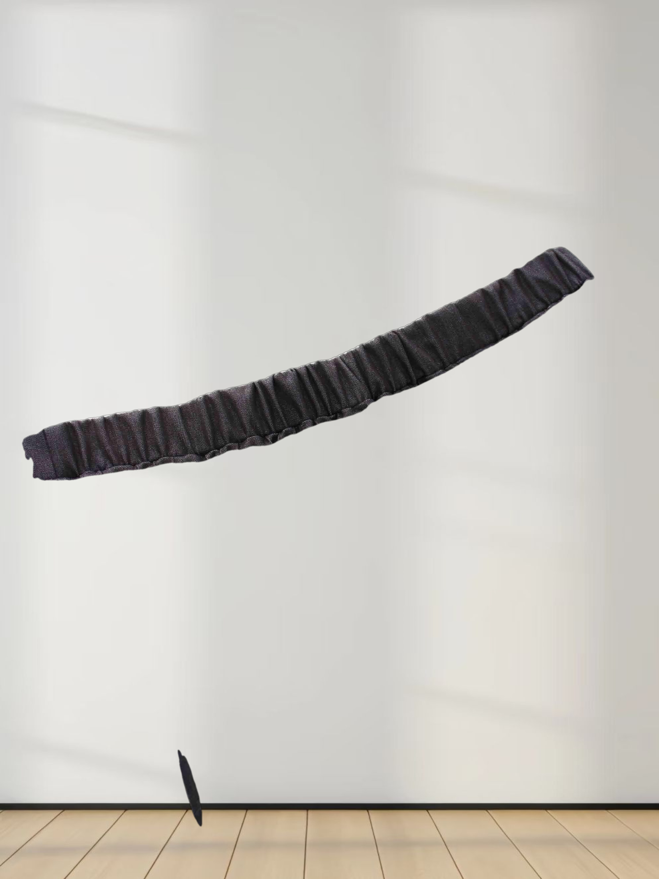 Denim Pleated Skirt-Black Denim