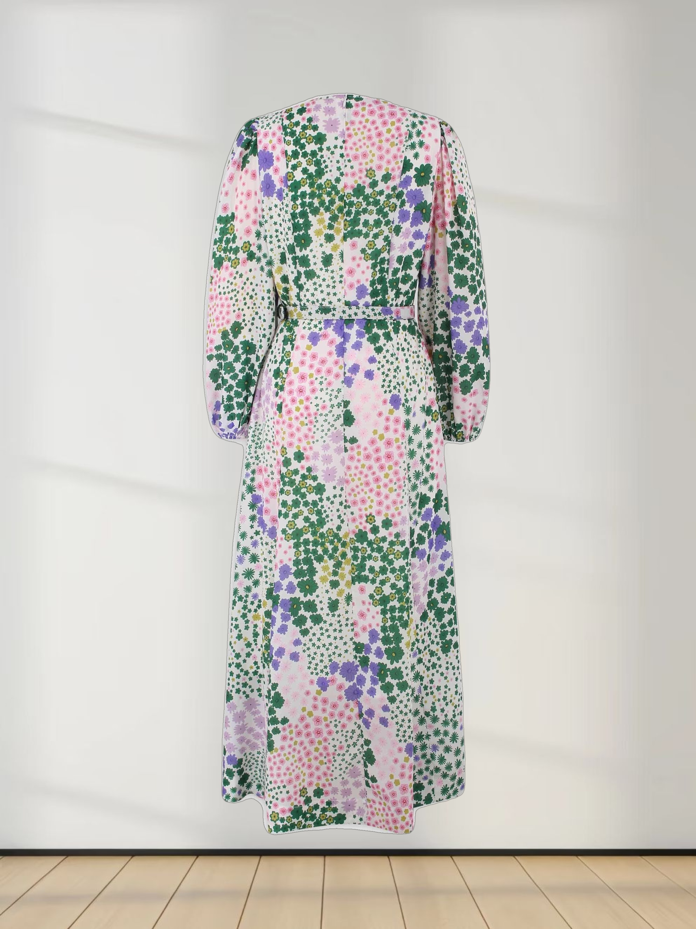 Printed Shift A-line Dress-Garden