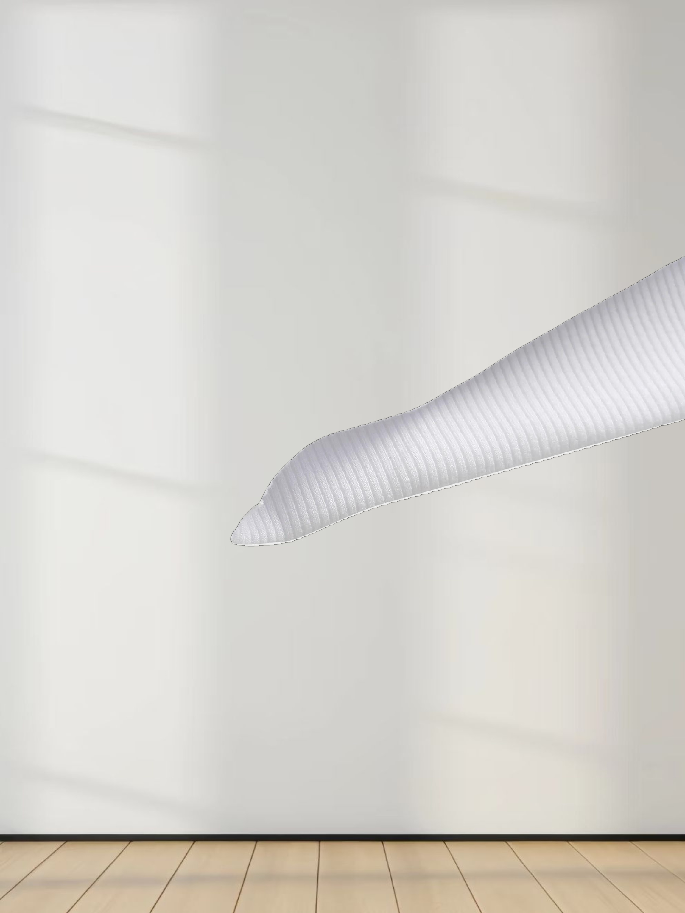 Ribbed Half Zip Hoodie Tee-White