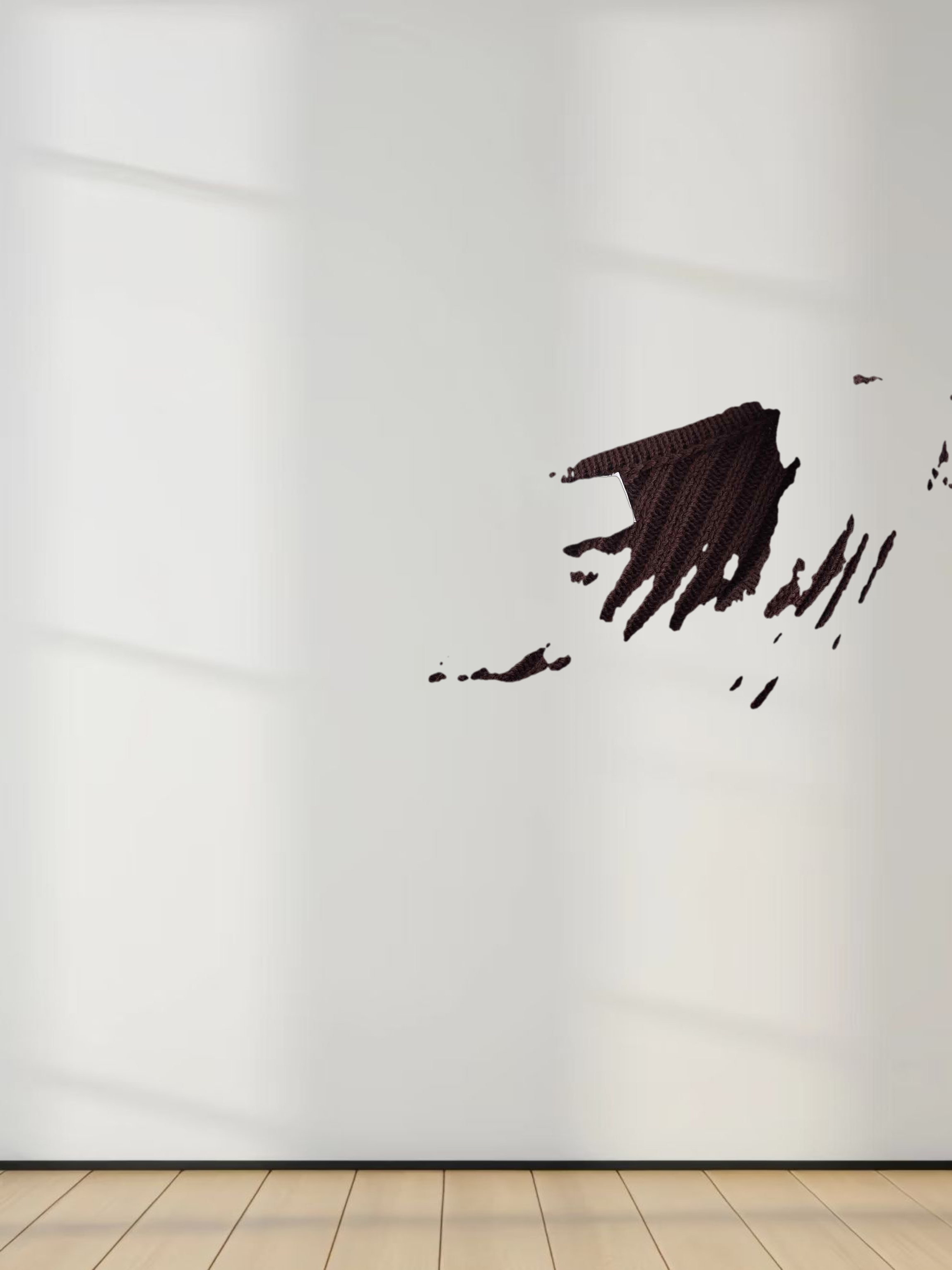 V Bottom Crop Sweater-Brown