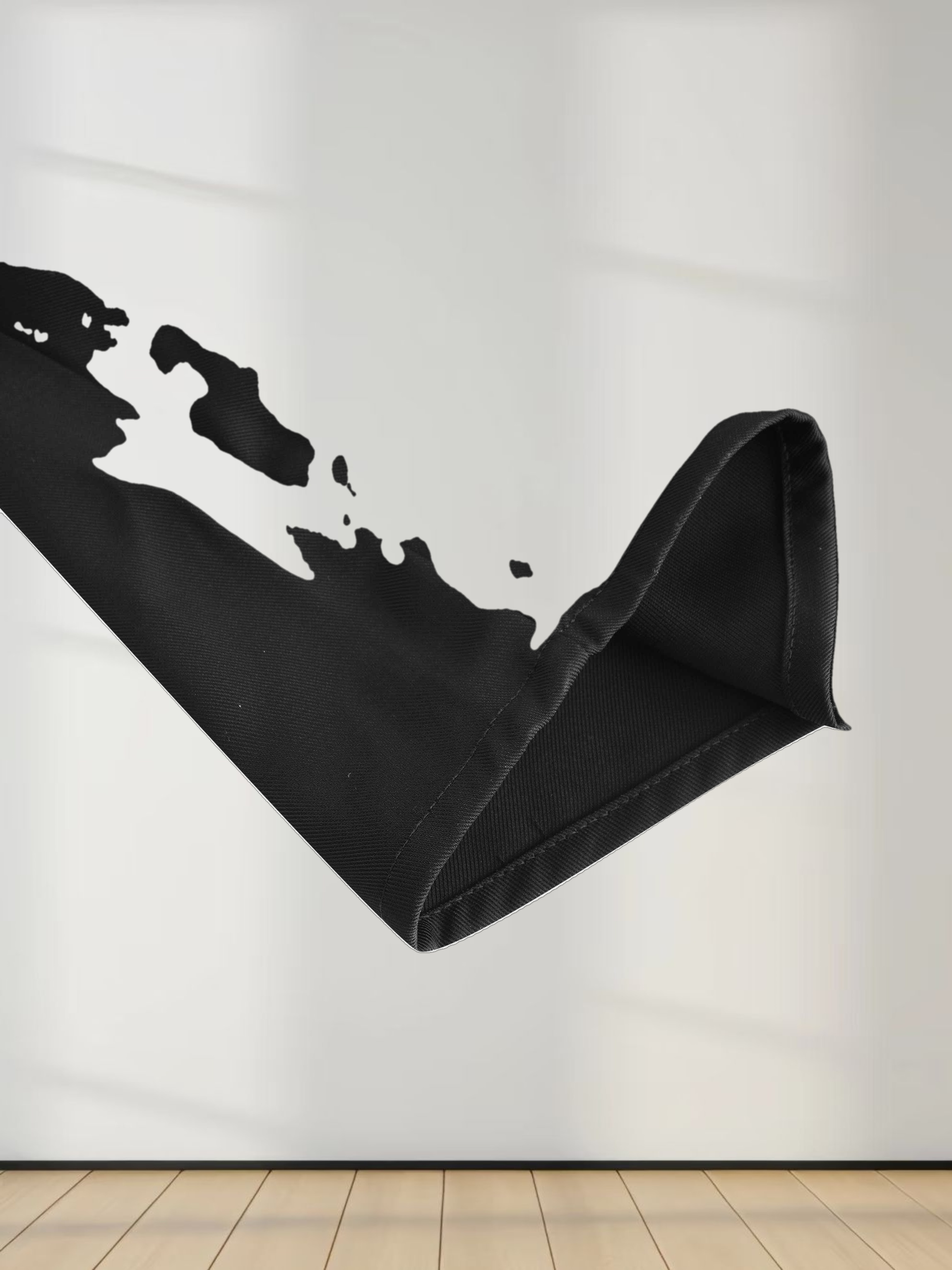 Pleat Neck Belted Dress-Black