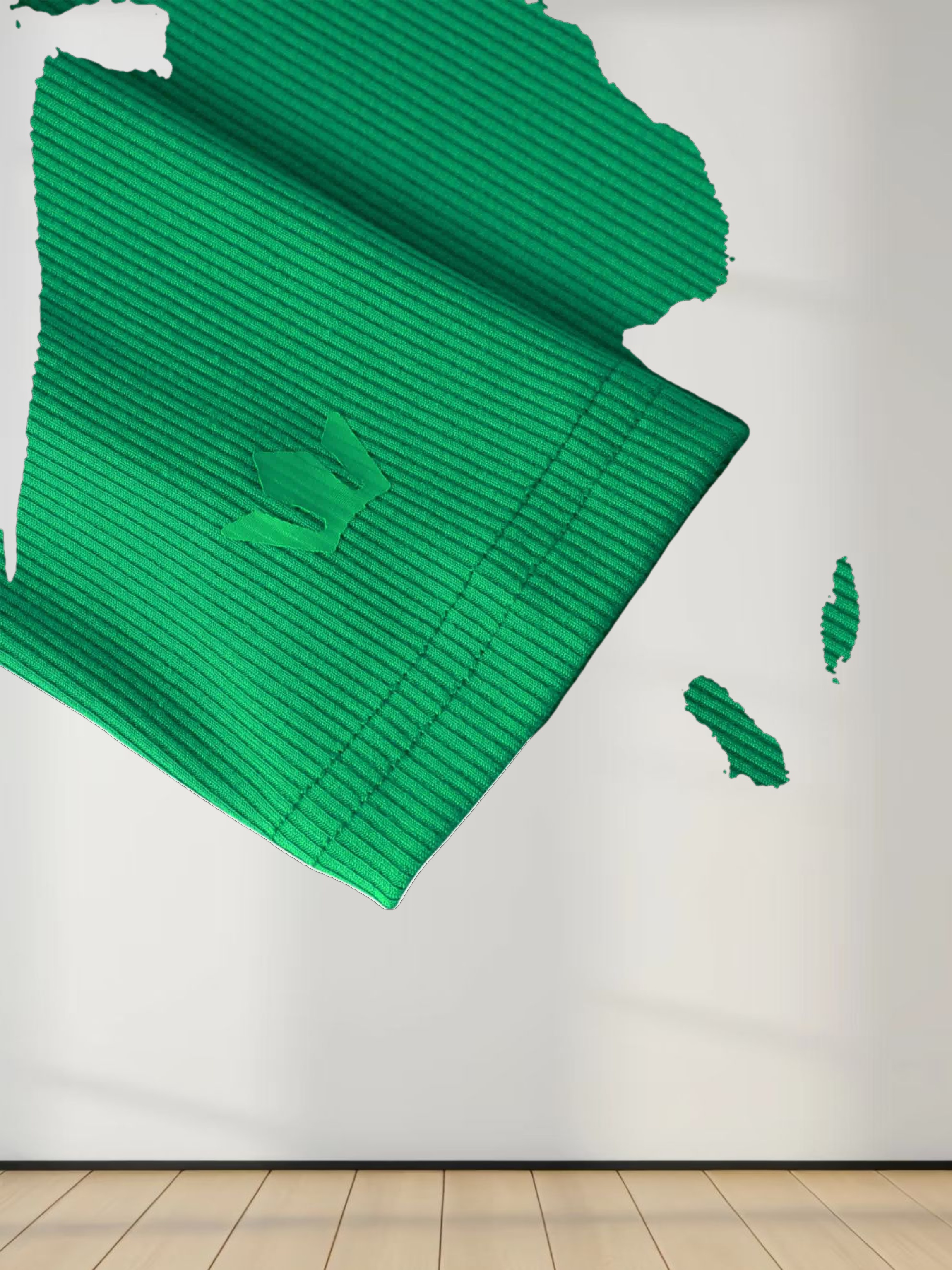 RIBBED HIGH V TEE LS-KELLEY GREEN