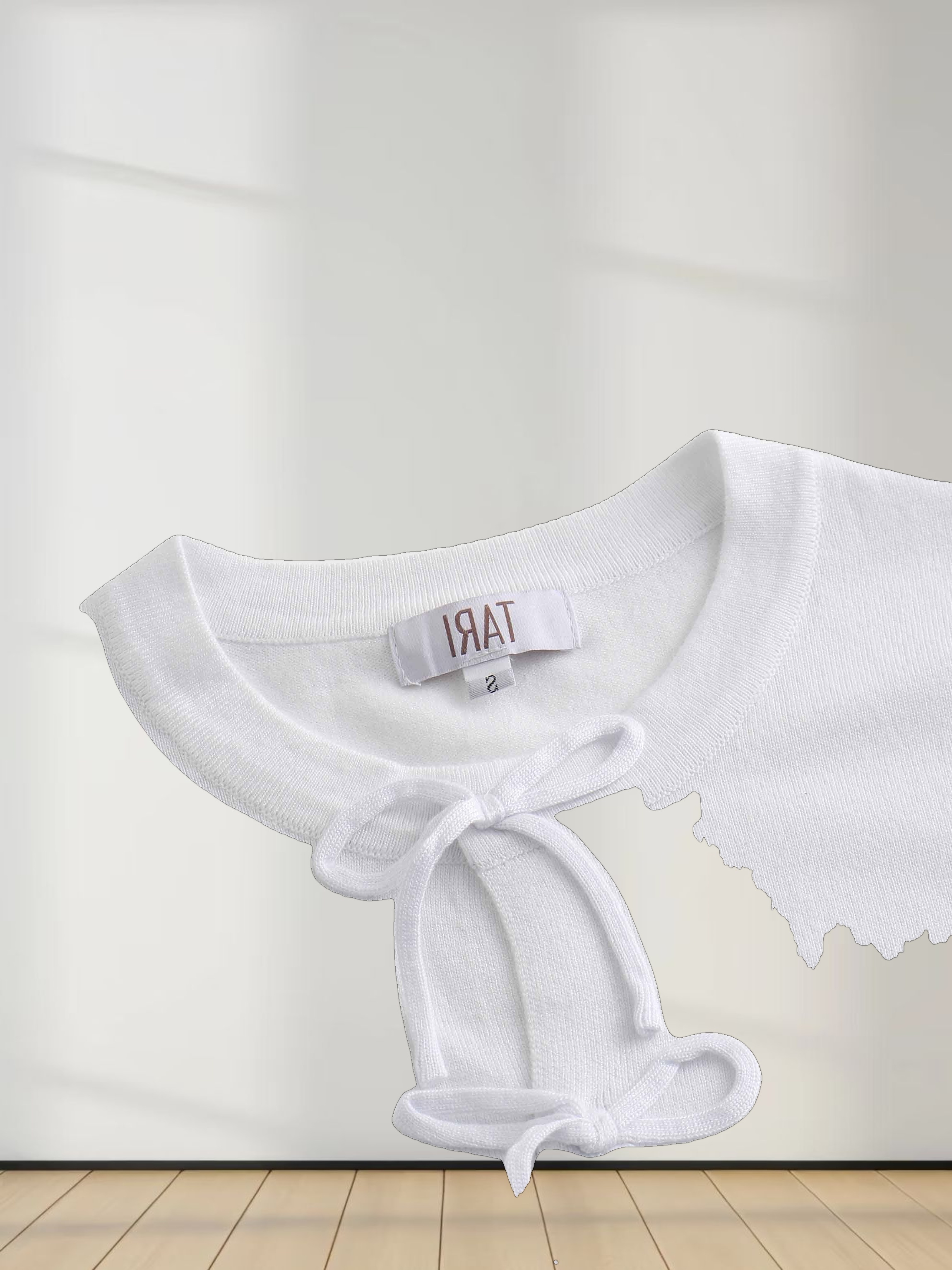 5 Bow Crop Cardigan-White