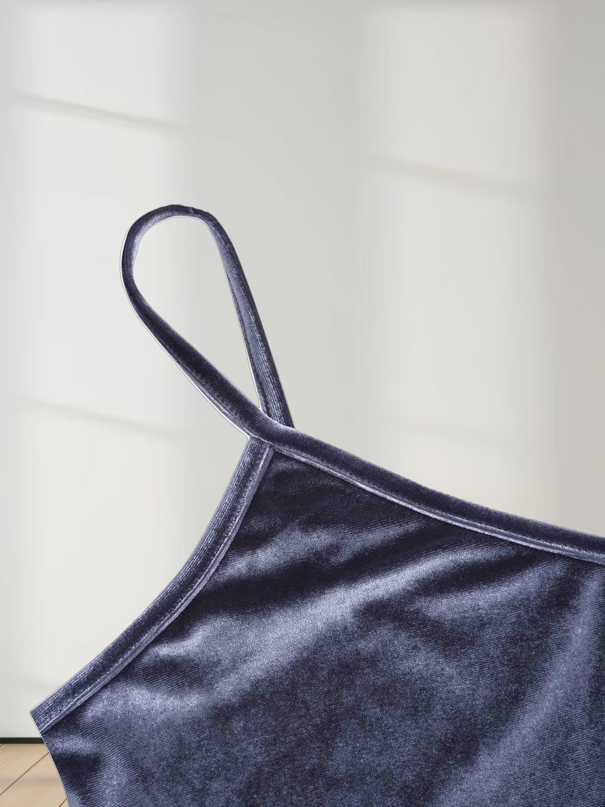 Velour Slip Dress - Grey