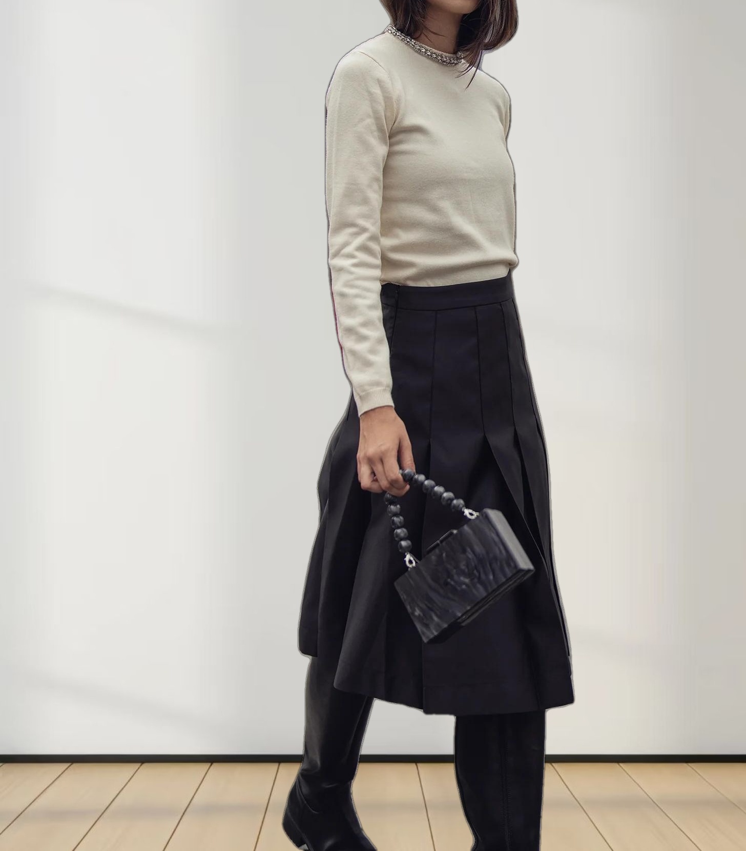 Embellished Crew Sweater-Ivory