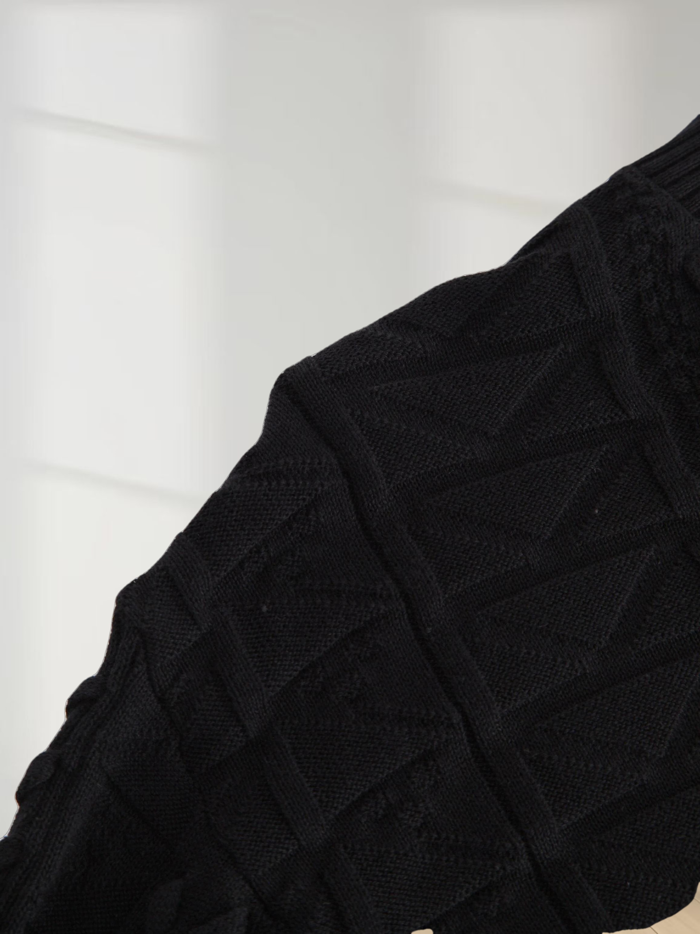 Cross Stitch Sweater-Black