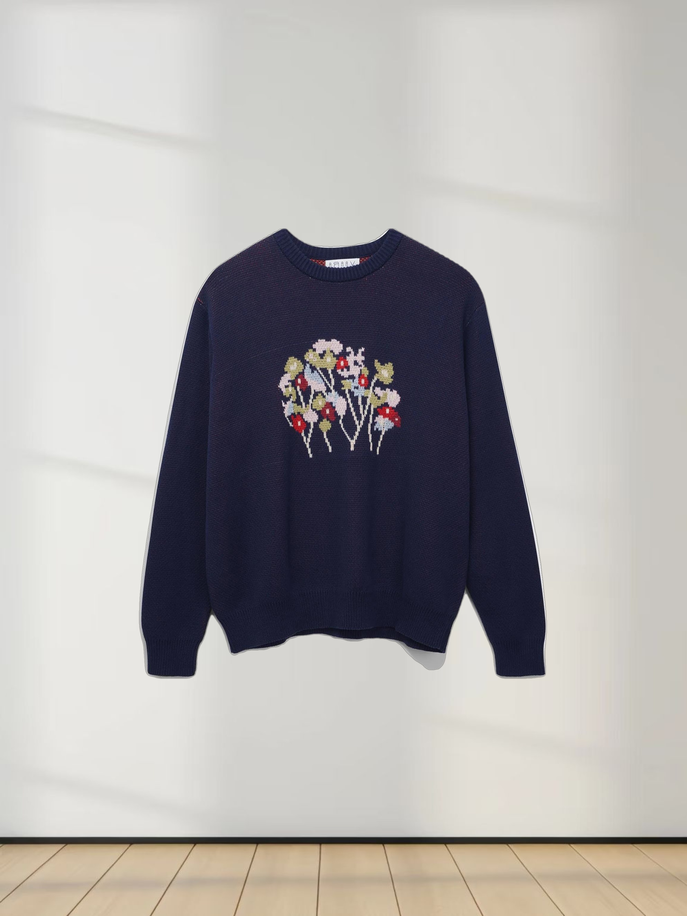 Pop Of Floral Sweater-Blue