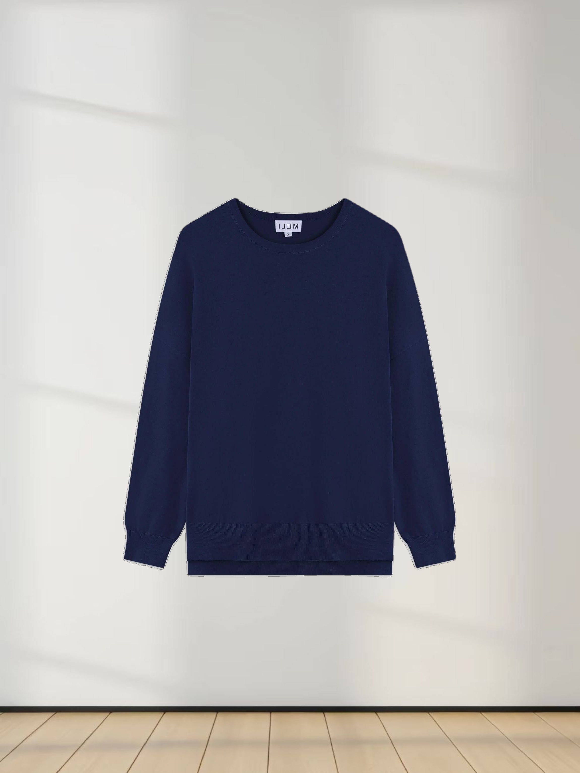 Oversized Lightweight Sweater-Navy