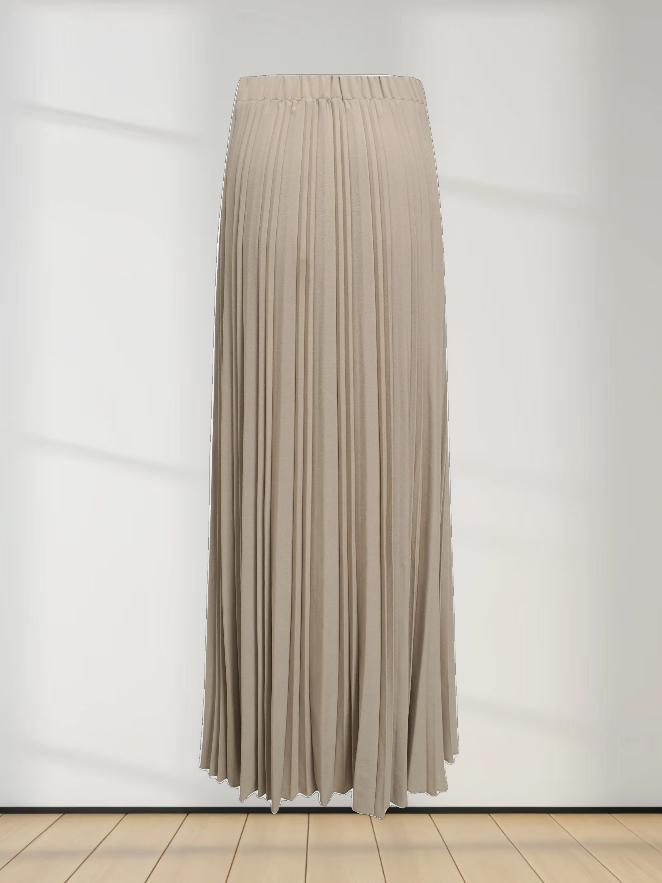 Mix Pleat Skirt-Ivory